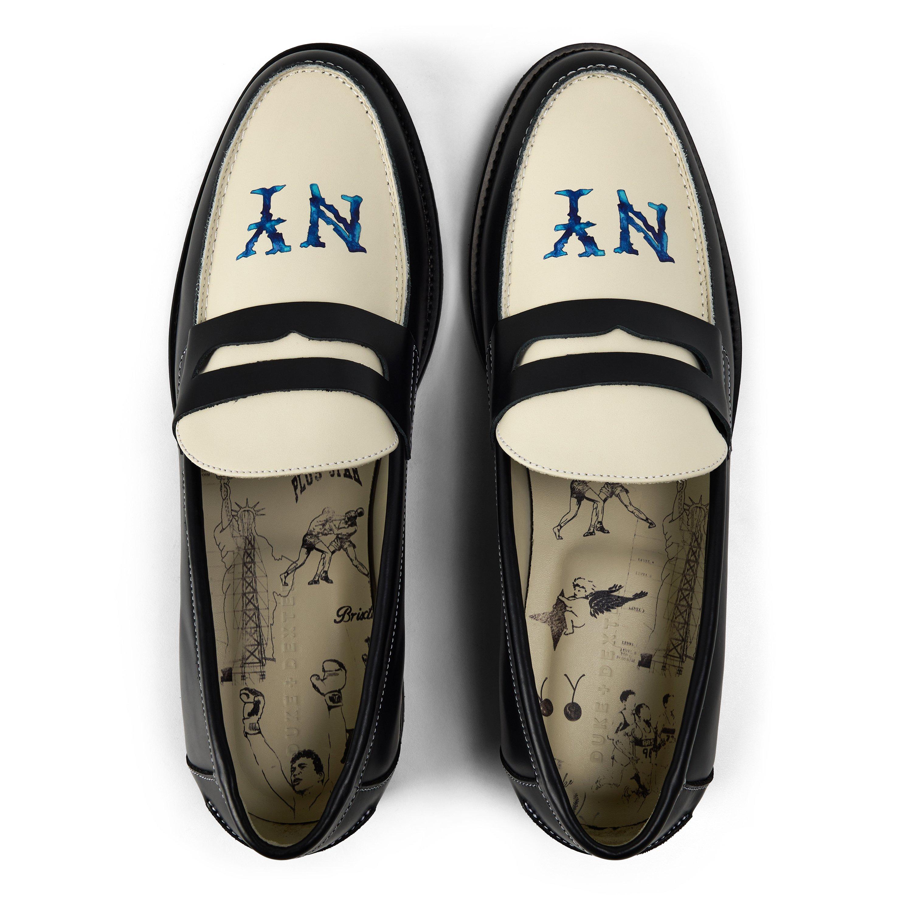 Black/White - Duke and Dexter - Men's NY Penny Loafers - 4