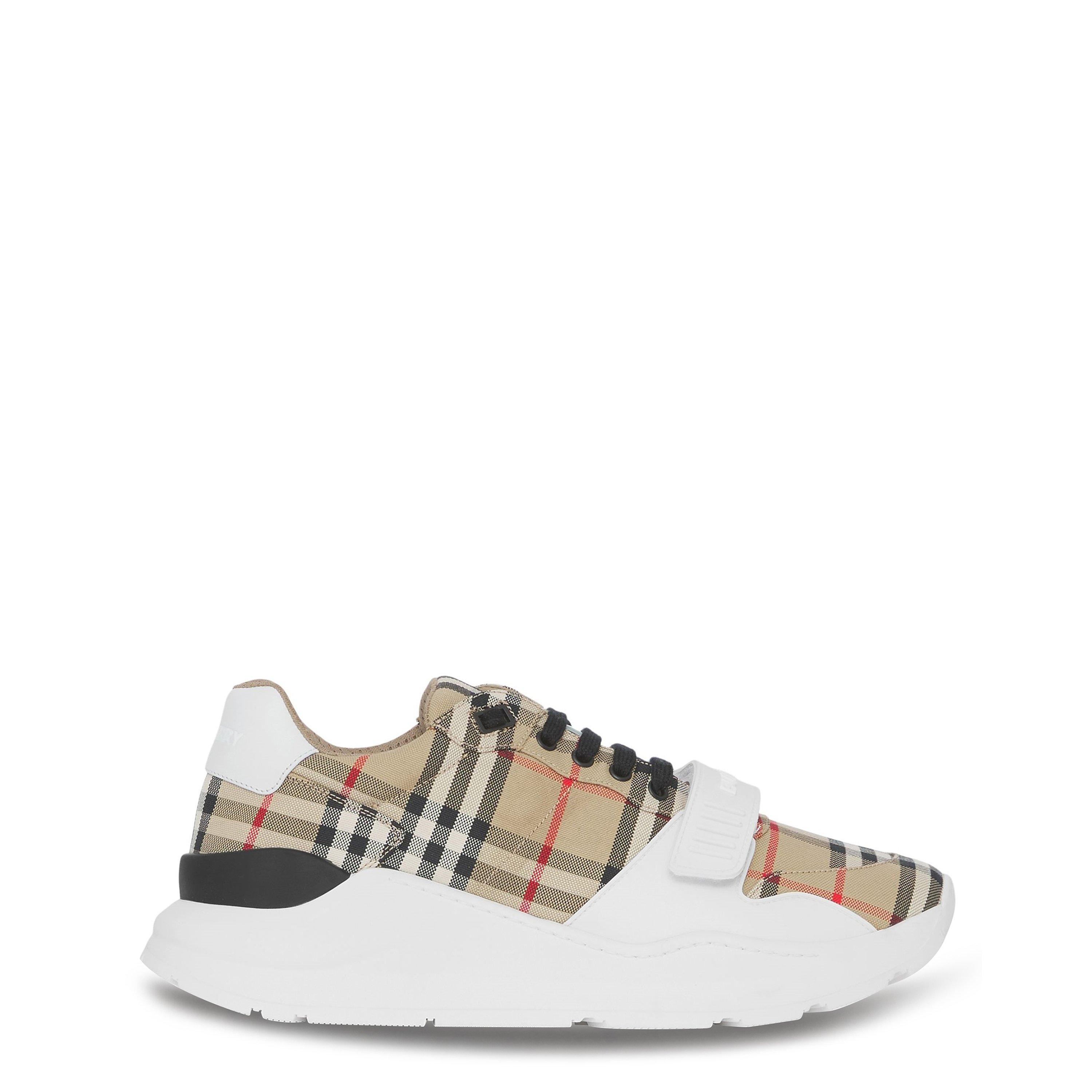 Burberry Women's Check Cotton New Regis Trainers - Archive Beige - Size 4 (37)