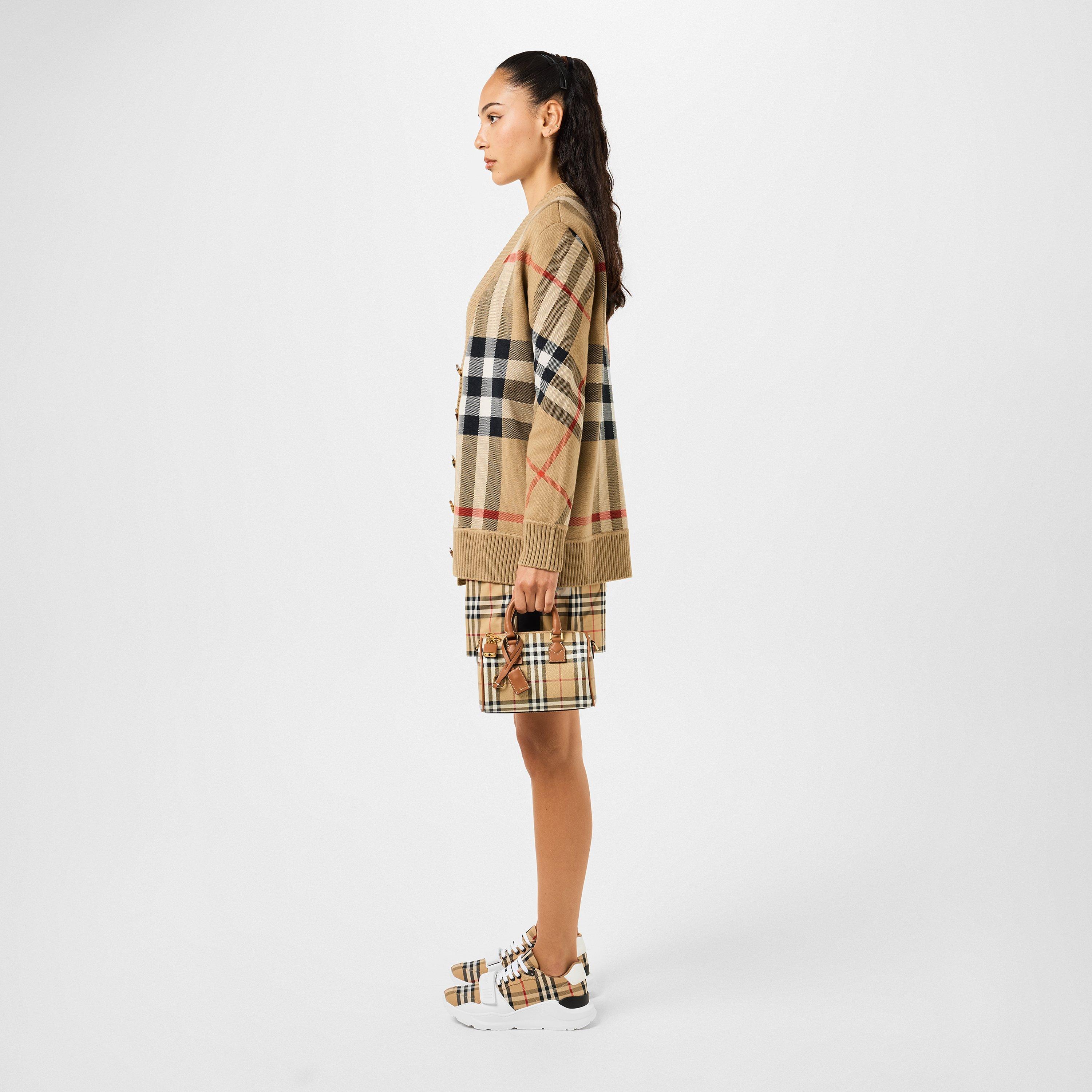 Archive Beige - Burberry - Women's Check Cotton New Regis Trainers - 6