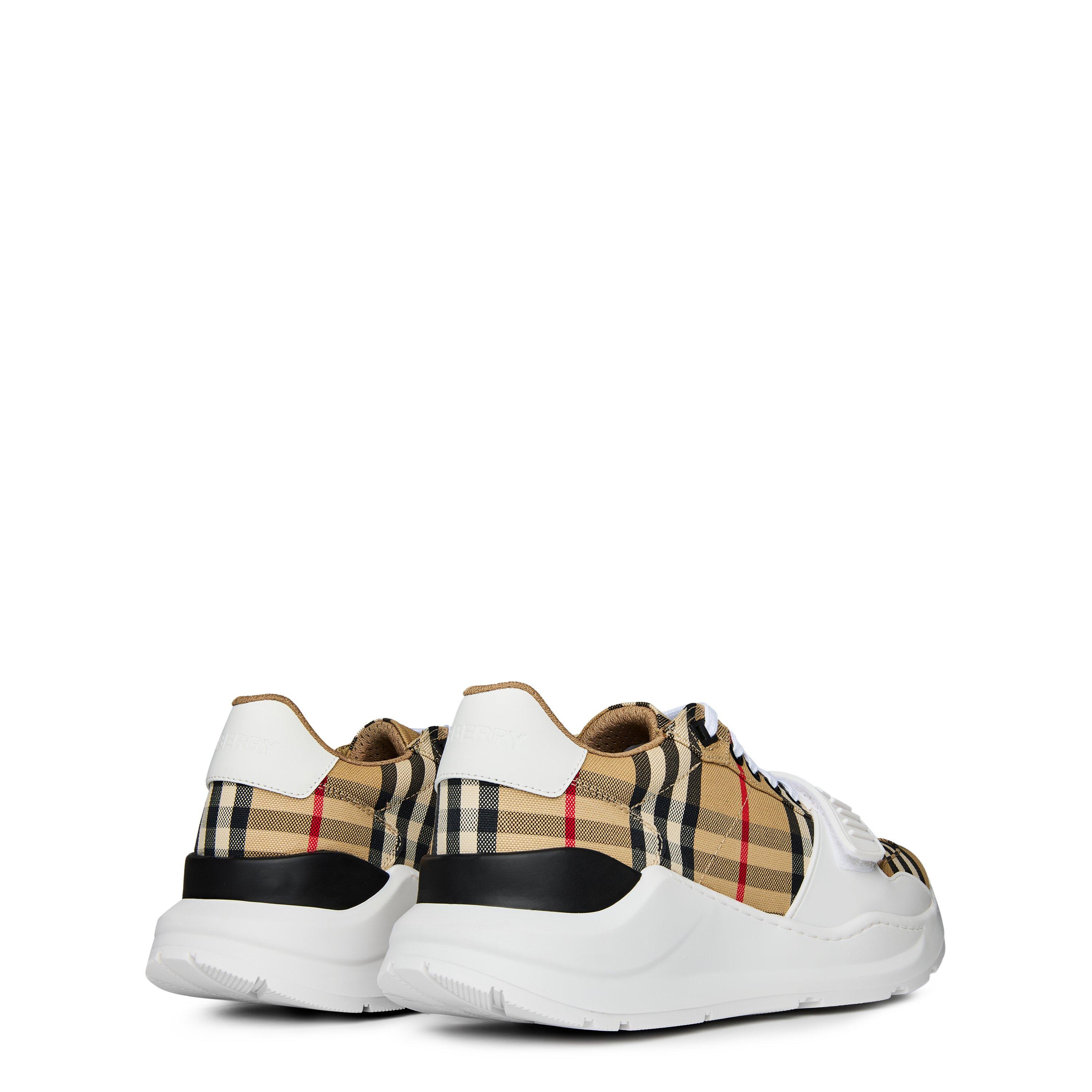 Archive Beige - Burberry - Women's Check Cotton New Regis Trainers - 5