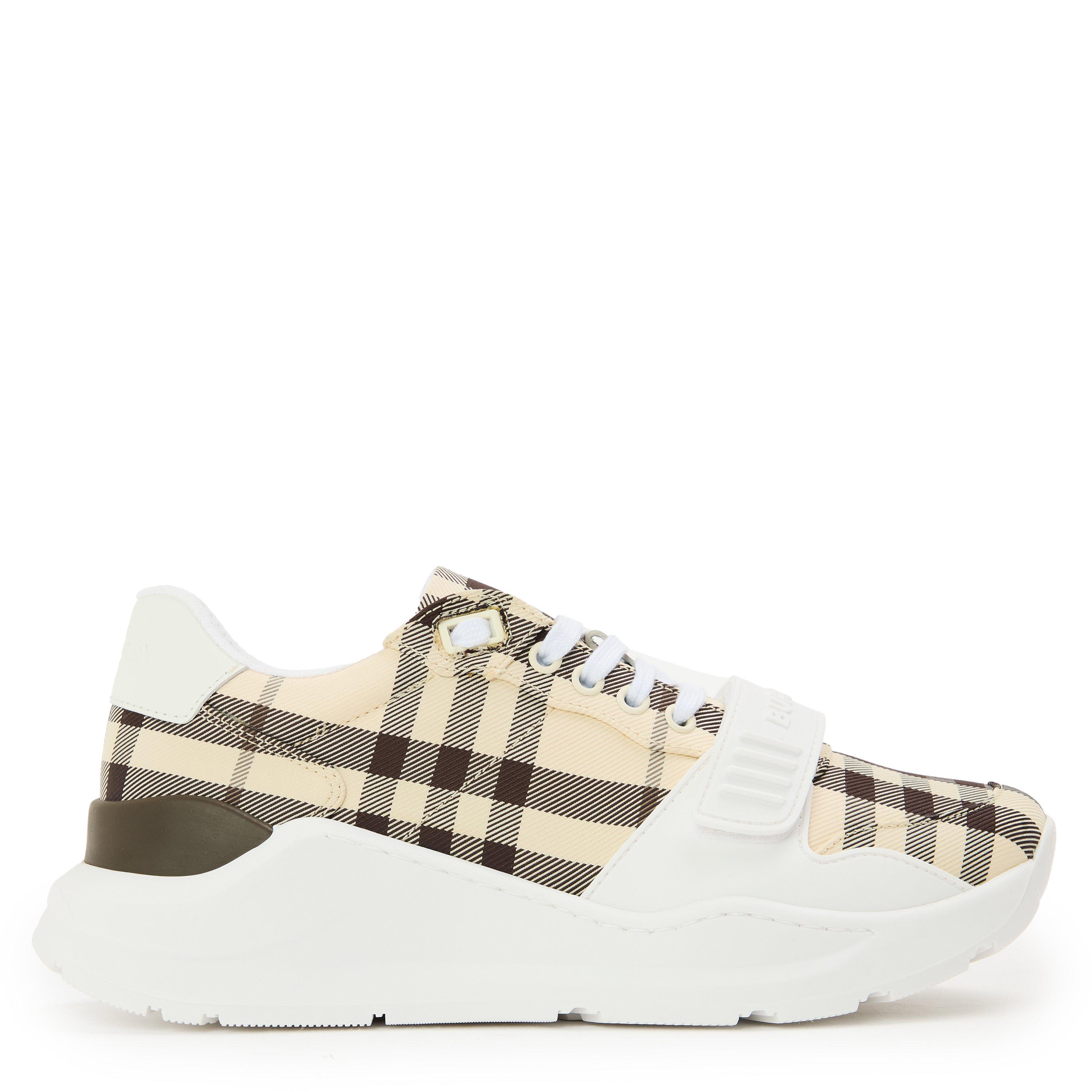 Burberry Women's Check Cotton New Regis Trainers - Lght Beige Chck - Size 5 (38)