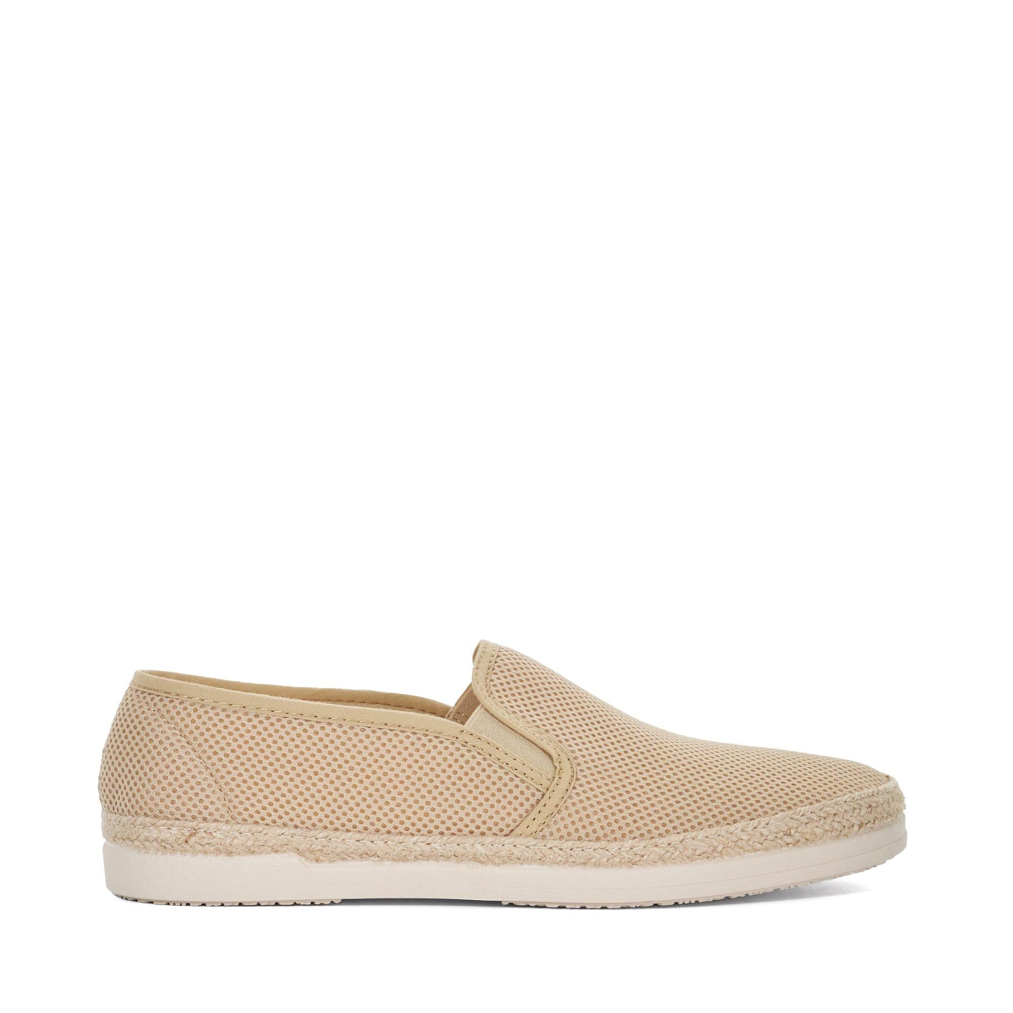 Beige - Dune London - Men's Ferdo Canvas Slip On Espadrilles - 1