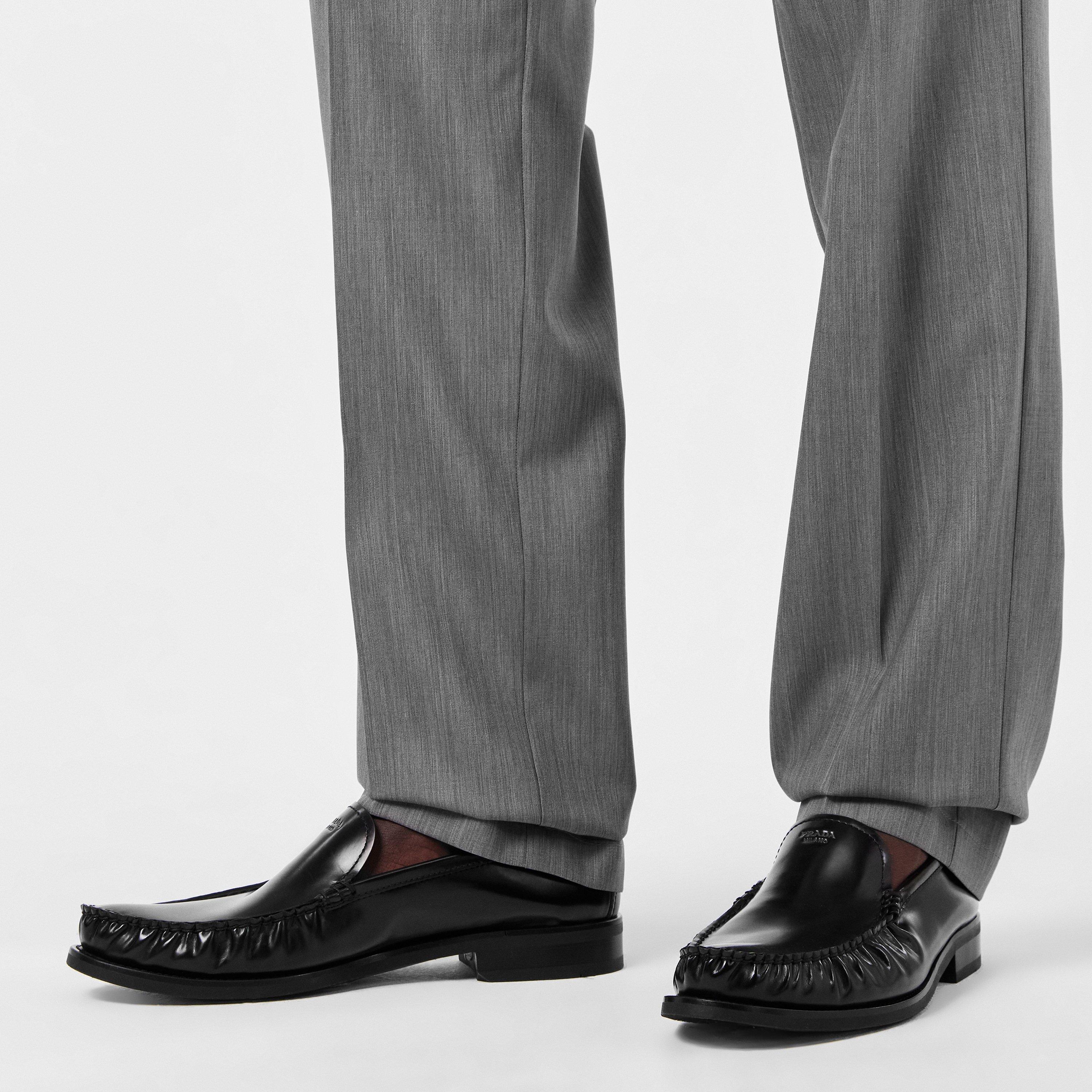 Black - Prada - Brushed Leather Loafers - 3