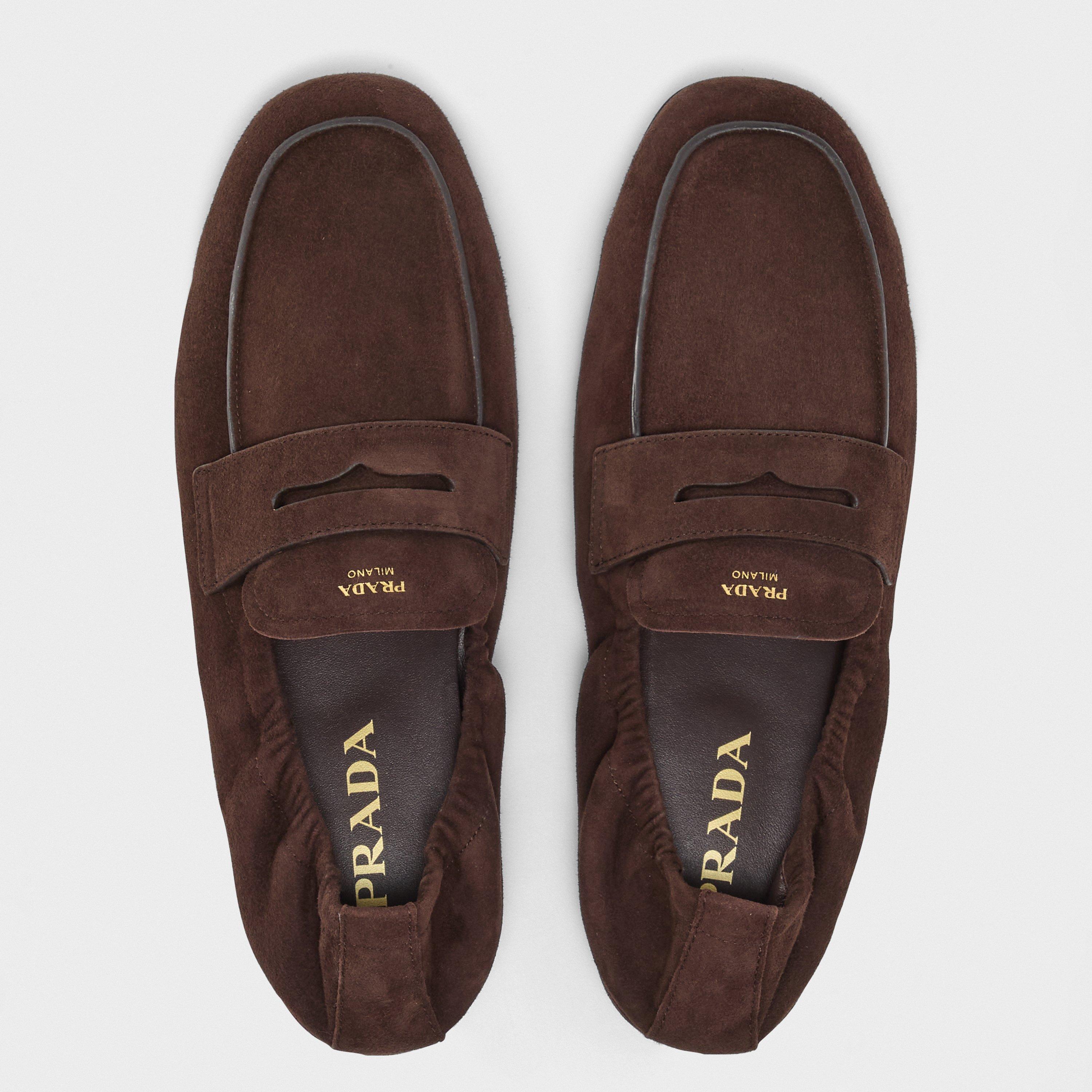 Dark Brown - Prada - Mens Foil Loafers - 5