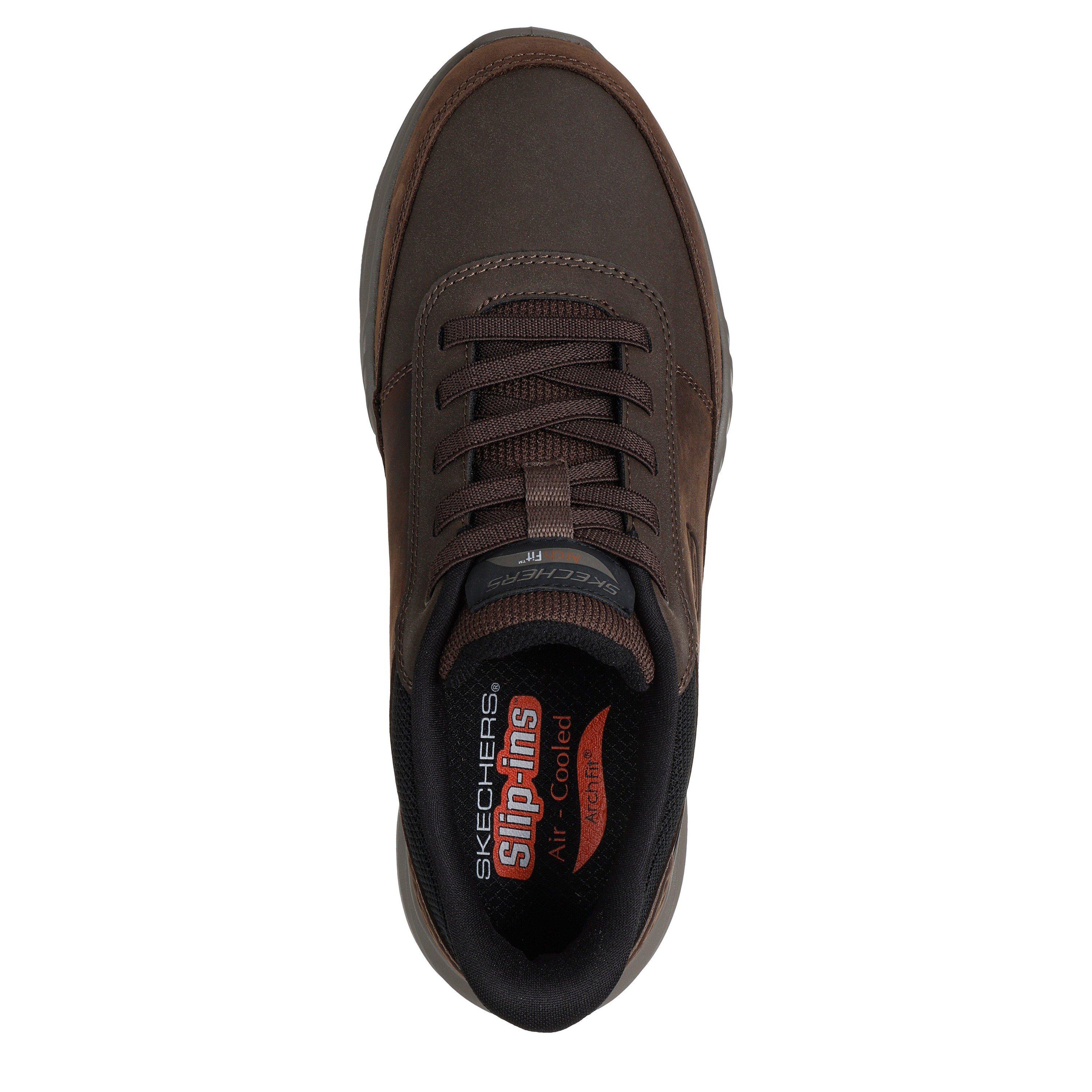Chocolate - Skechers - Men's Orvan Slip-Ins Arch Fit Low-Top Trainers - 4