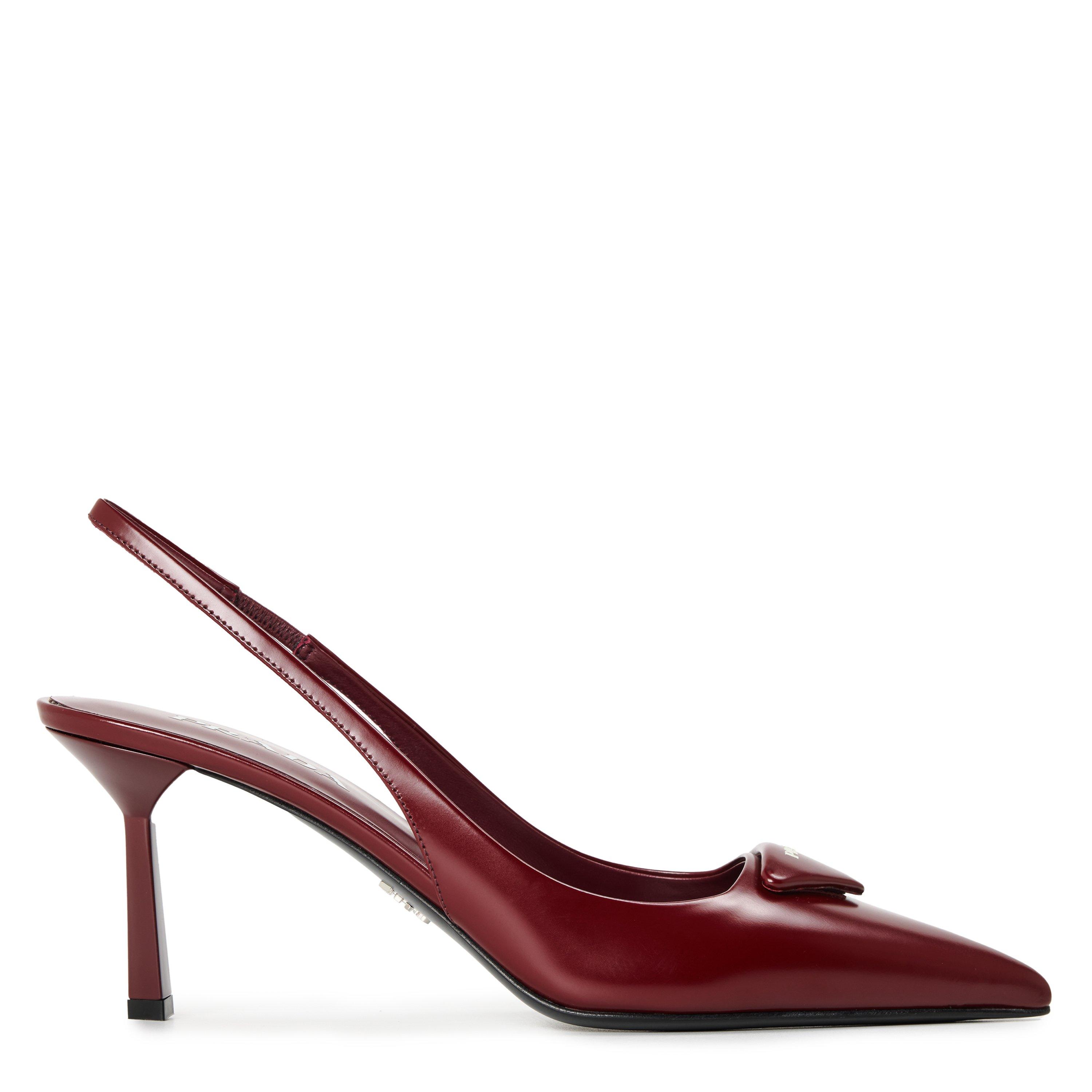 Triangle Logo Slingback Pumps 75mm