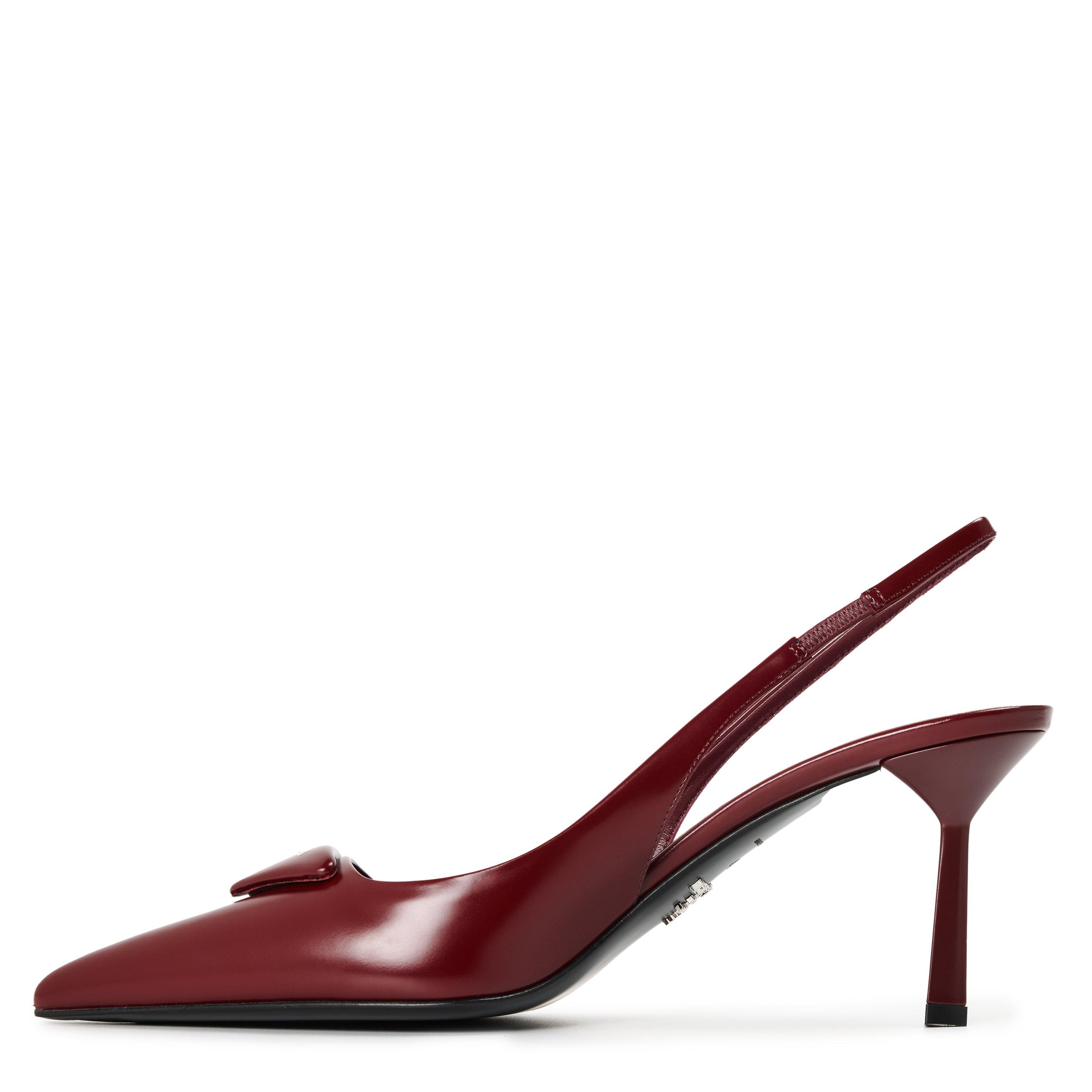 Porpora - Prada - Triangle Logo Slingback Pumps 75mm - 2