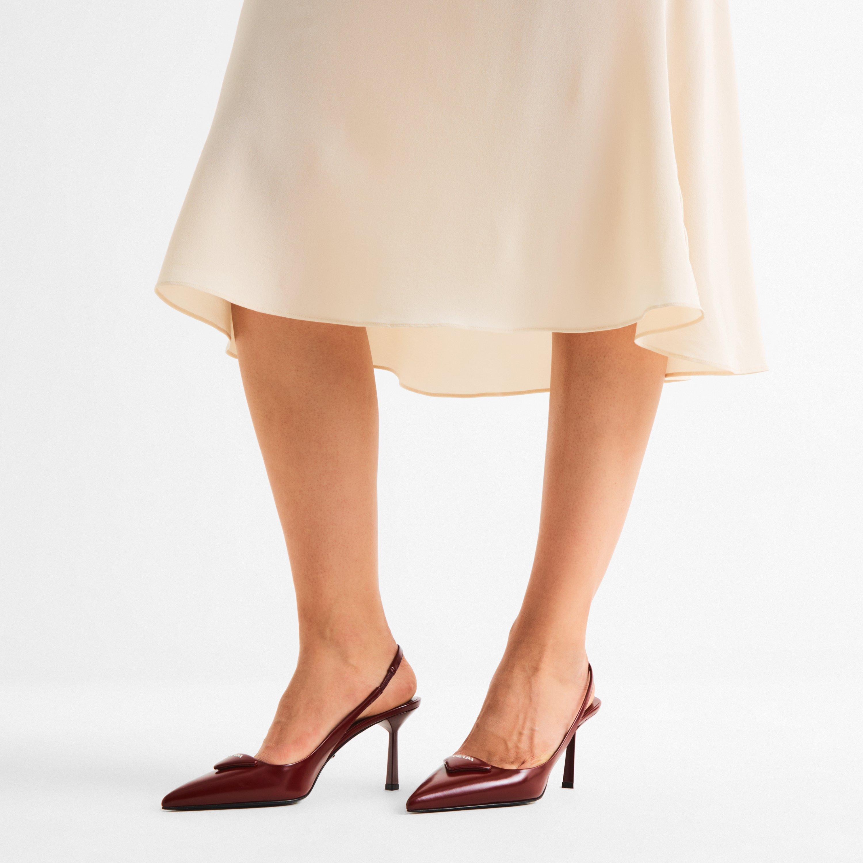 Porpora - Prada - Triangle Logo Slingback Pumps 75mm - 3