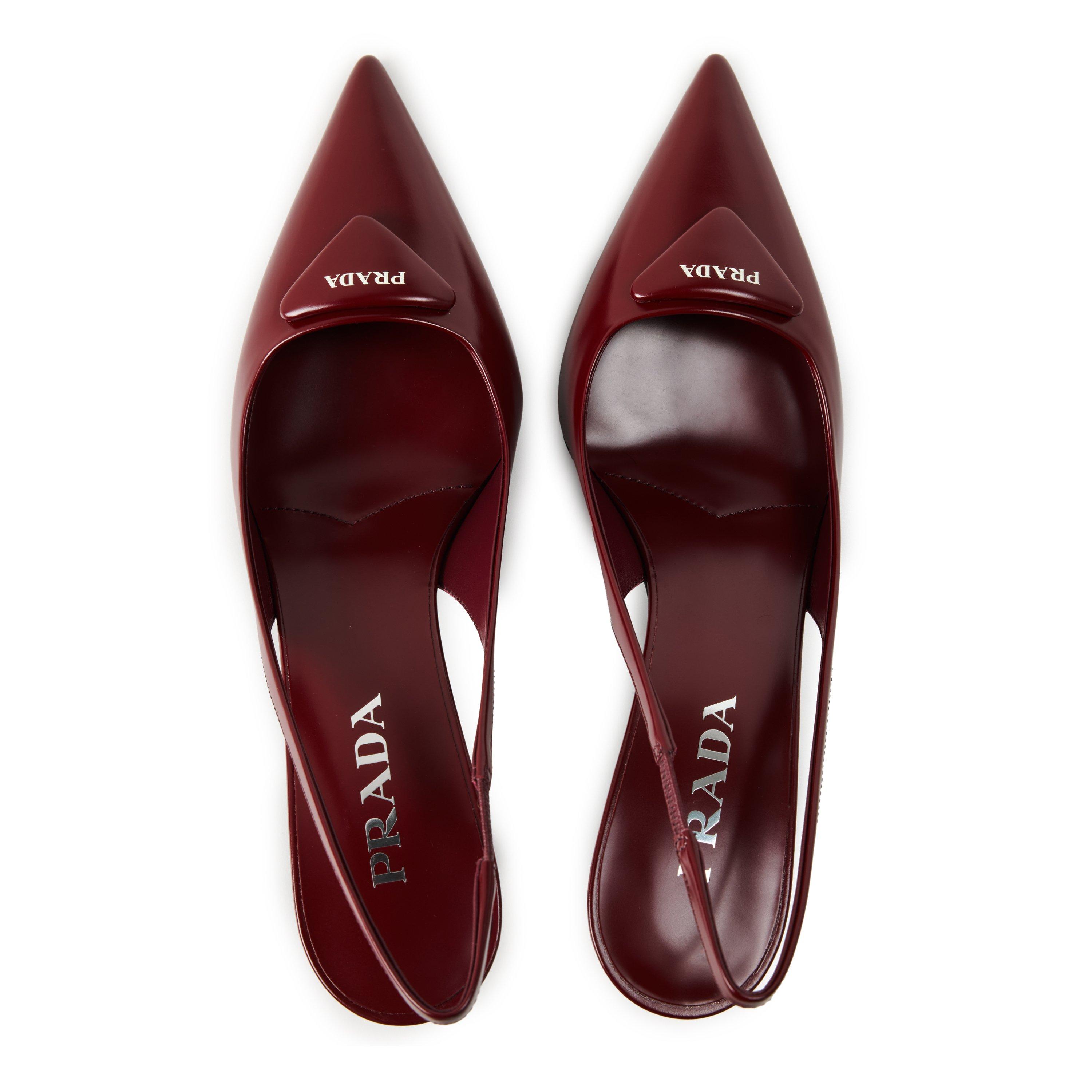 Porpora - Prada - Triangle Logo Slingback Pumps 75mm - 5
