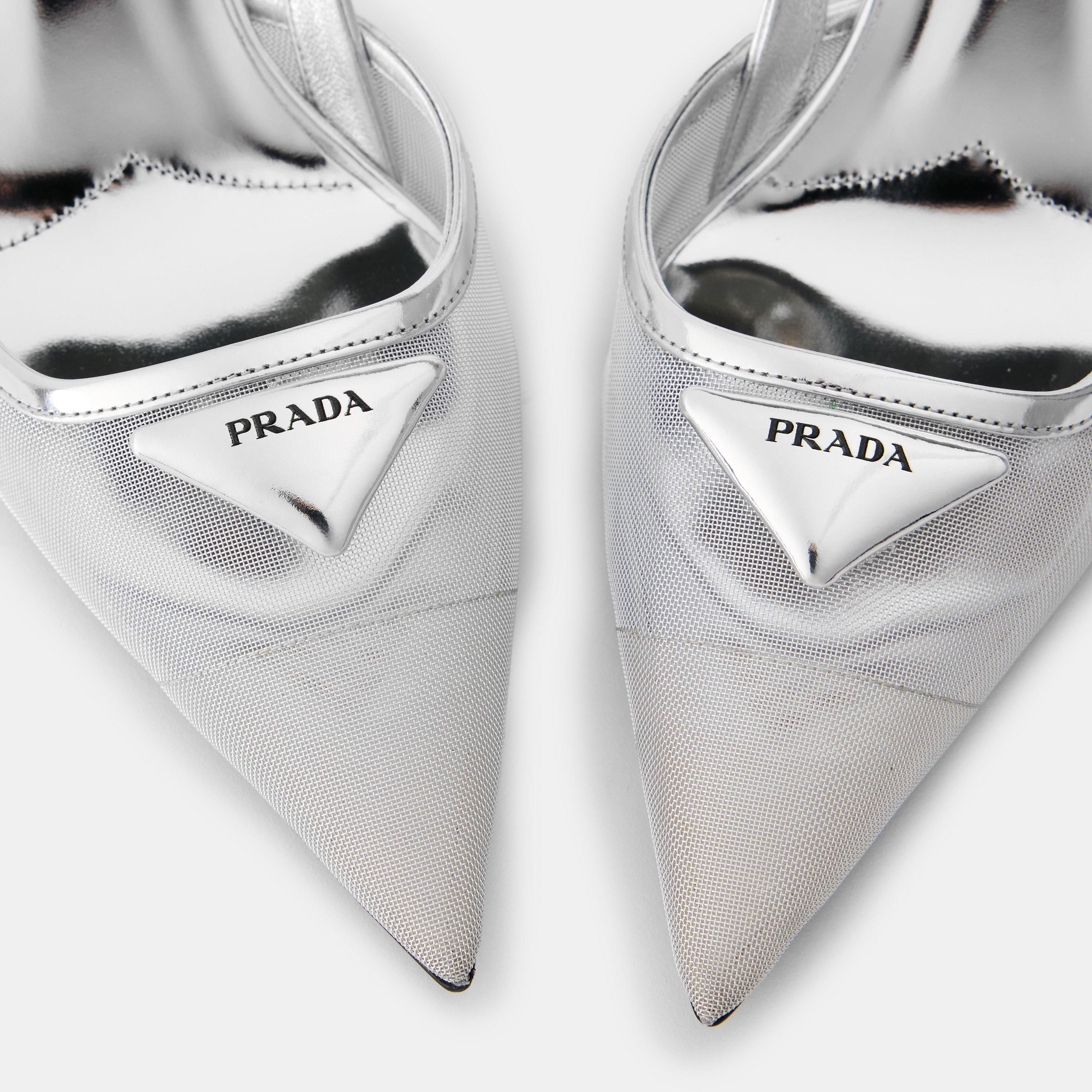 Argento - Prada - Mesh Slingbacks - 4