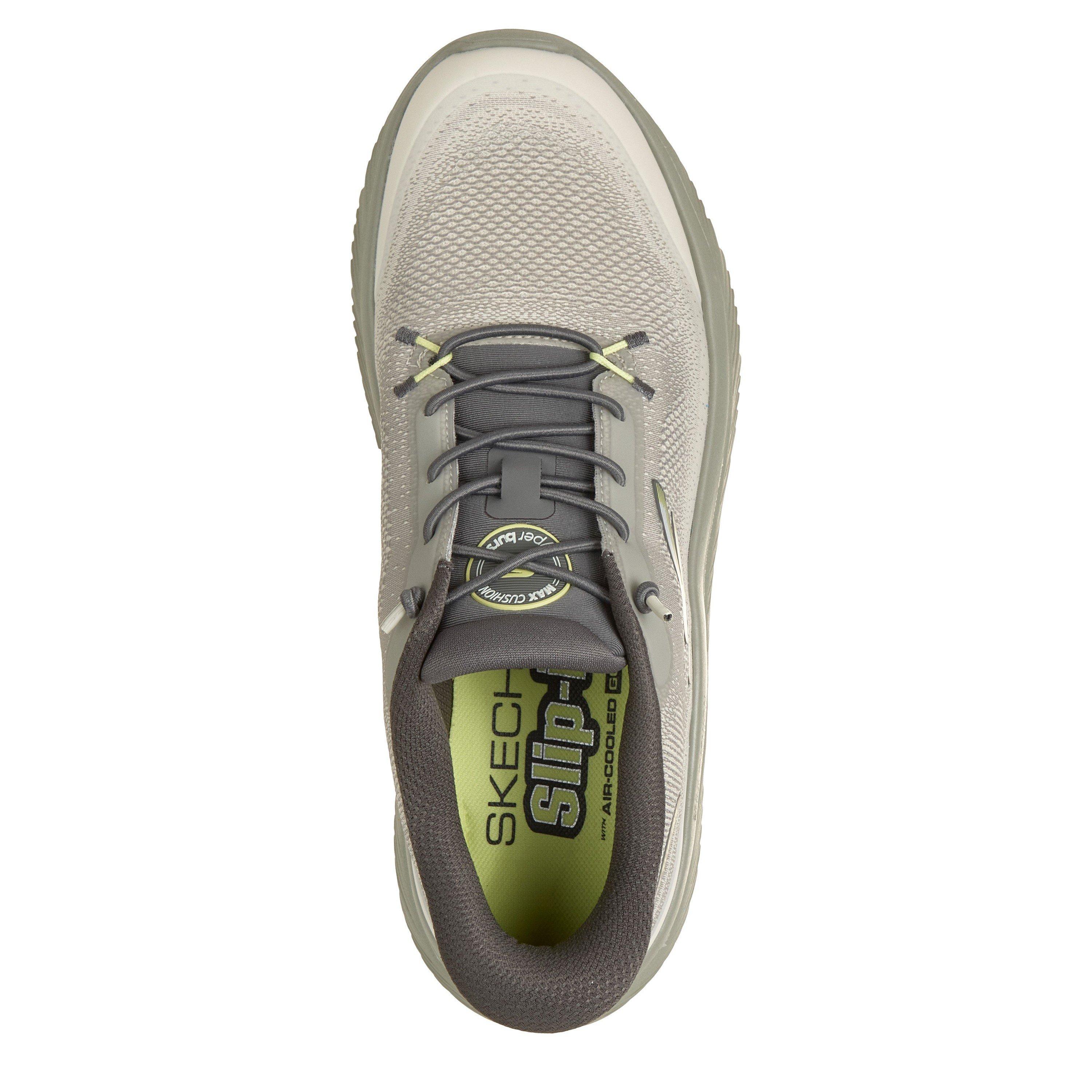 Charcoal/Lime - Skechers - Go Walk Max Cushioning Hyper Slip On Trainers Mens - 4