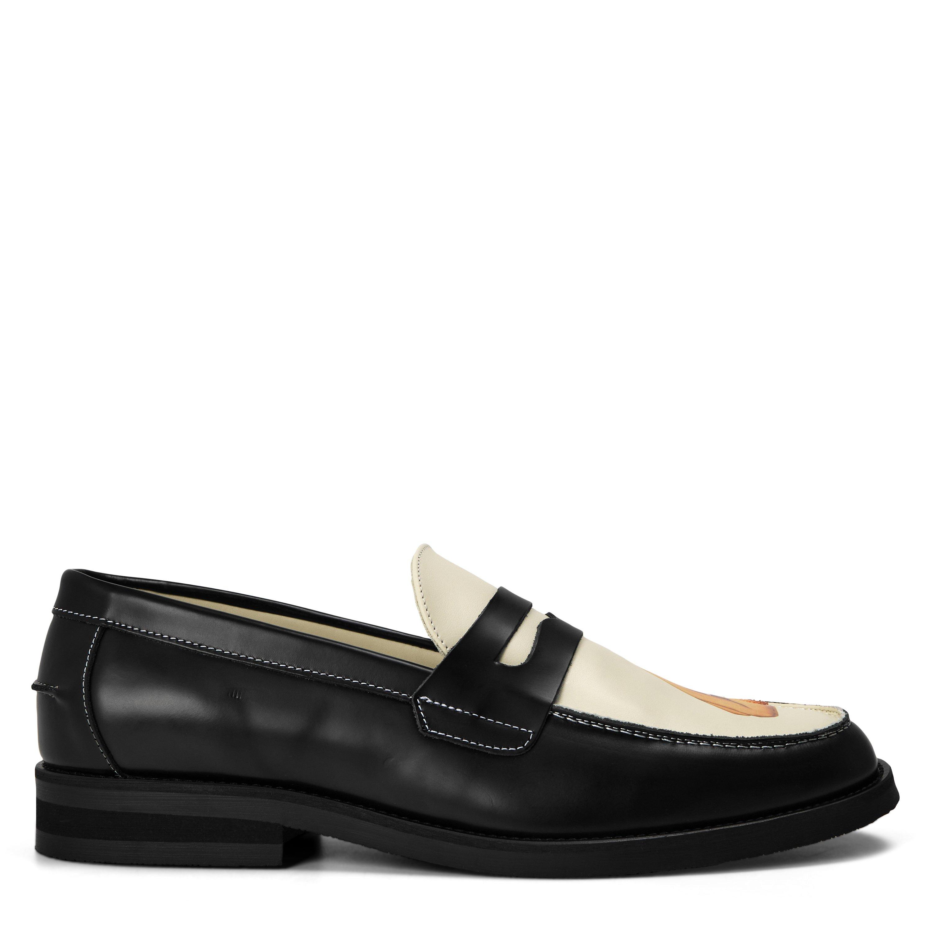 Duke and Dexter Men's Pin Up Penny Loafers - Black/White - Size 8 (42)