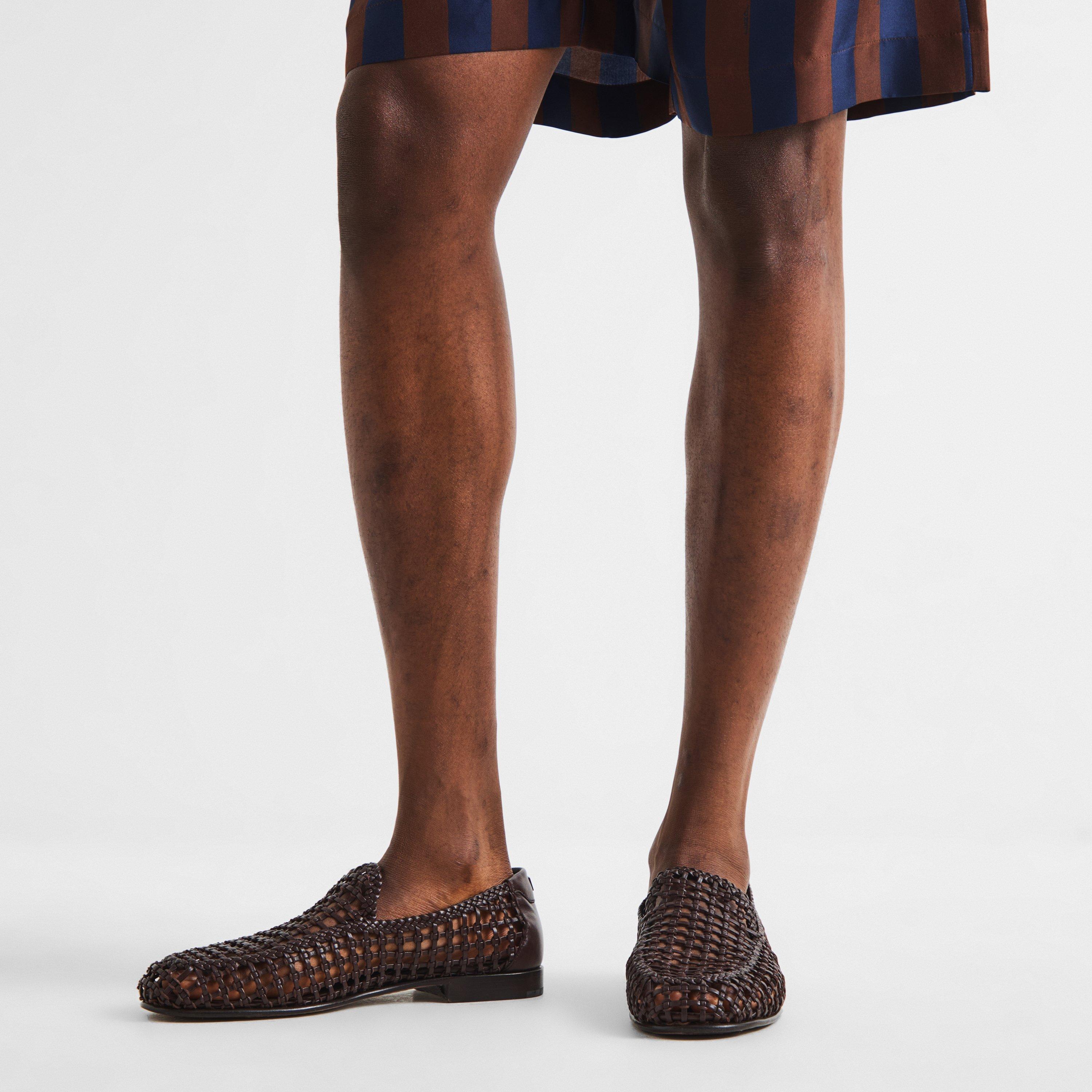 Brown - Fendi - Mens Braided Loafers - 3