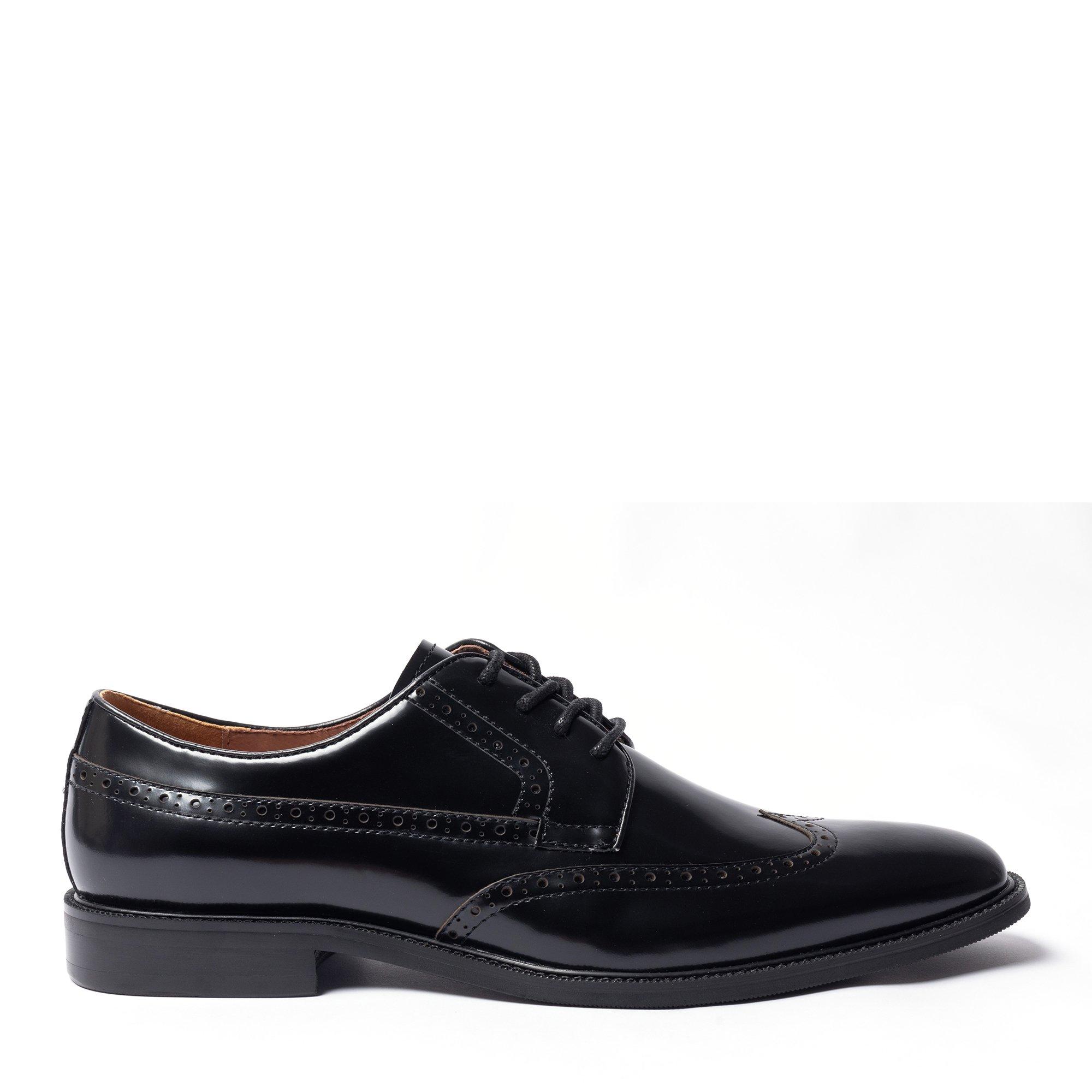 Black - Giorgio - Men Brogue Leather Oxford Shoes - 1