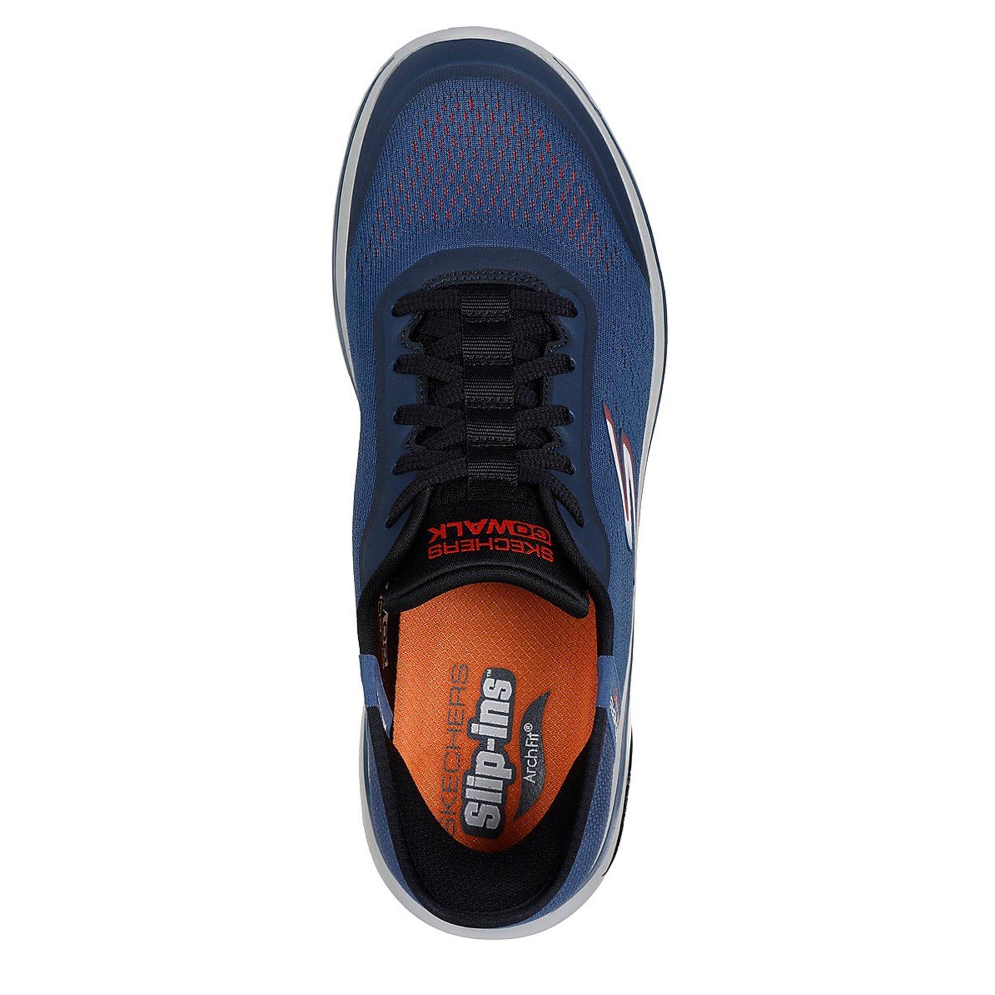 Navy/Orange - Skechers - Go Walk Arch Fit Slip On Runners - 5