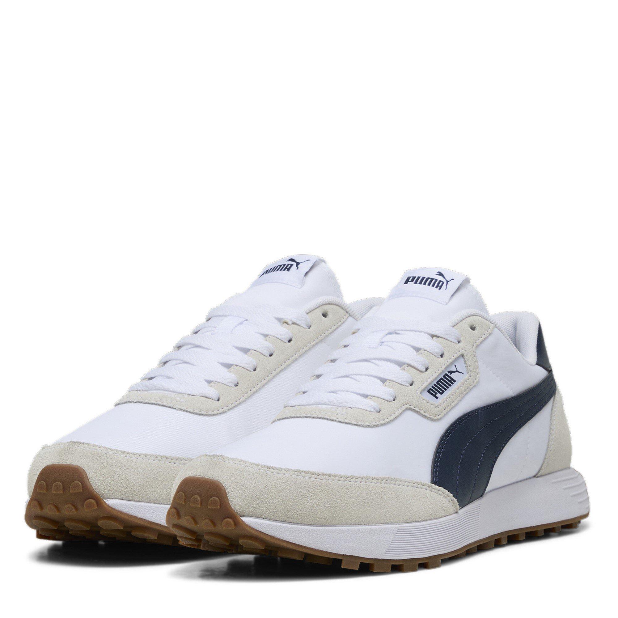 Wit/Marineblauw - Puma - Men's Runtamed Lugged Classic Low-Top Trainers - 1