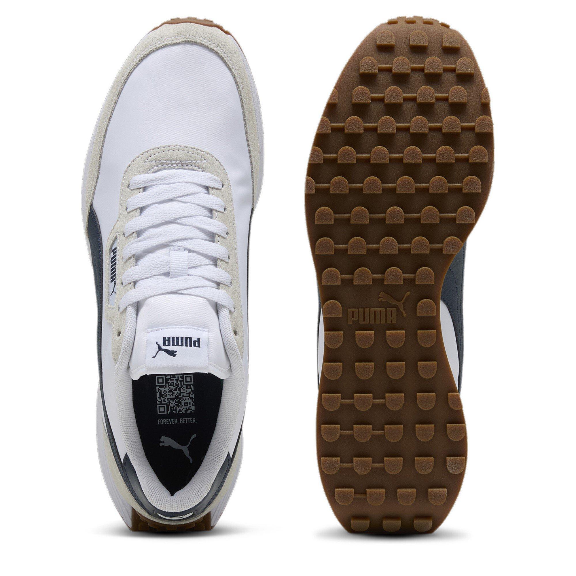 Wit/Marineblauw - Puma - Men's Runtamed Lugged Classic Low-Top Trainers - 3