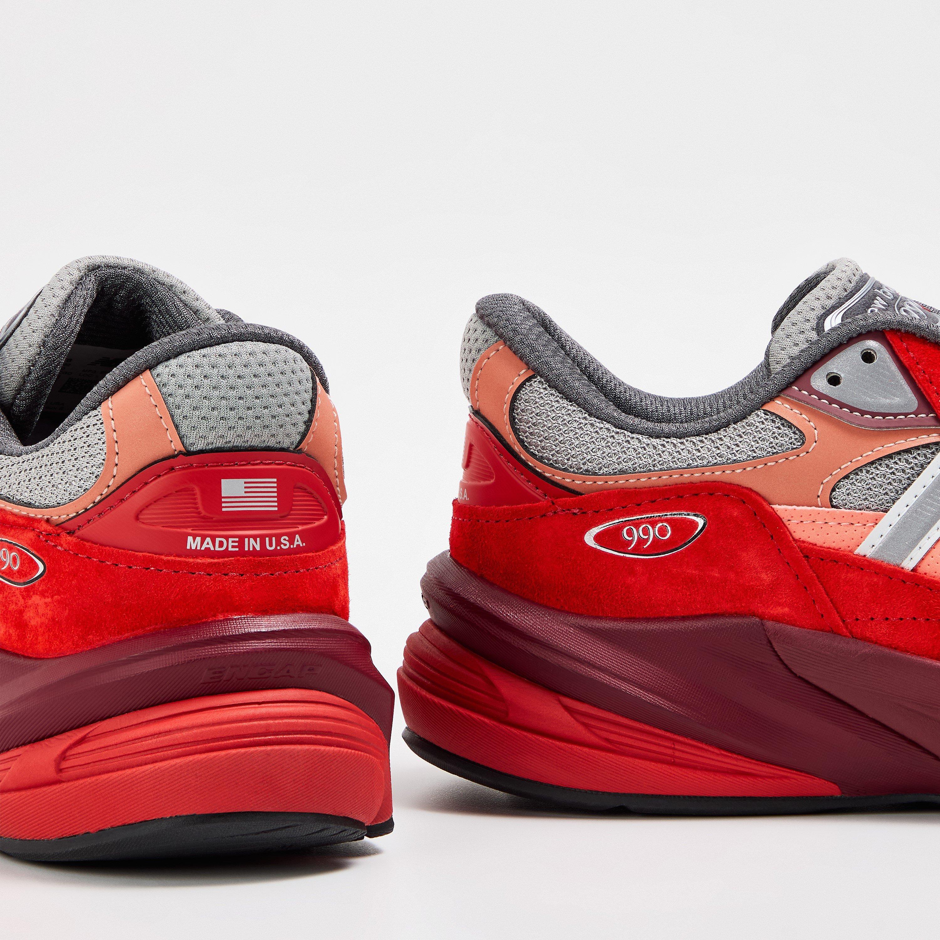 Red Grey - New Balance - Women's Heritage Low-Top Trainers - 4