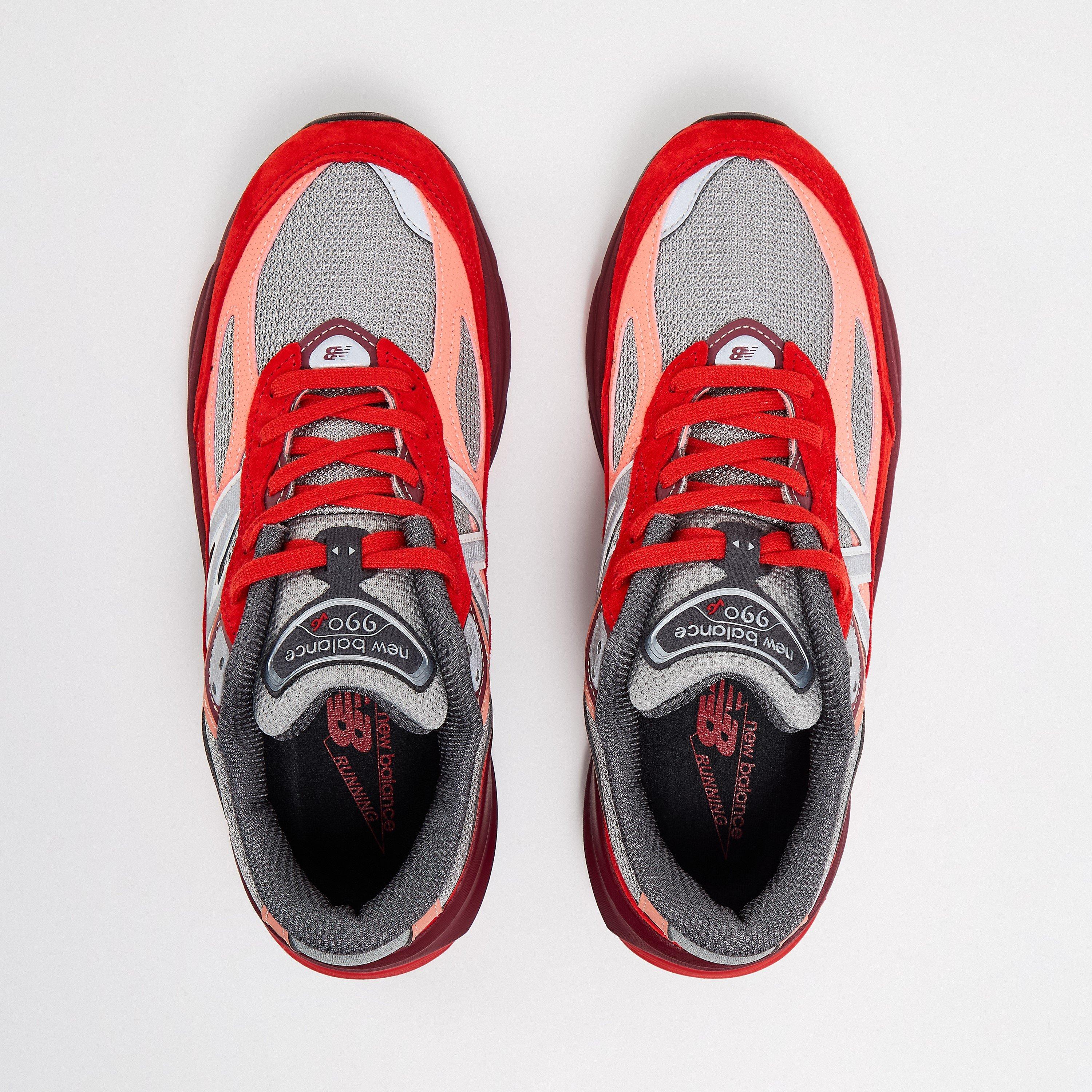 Red Grey - New Balance - Women's Heritage Low-Top Trainers - 5