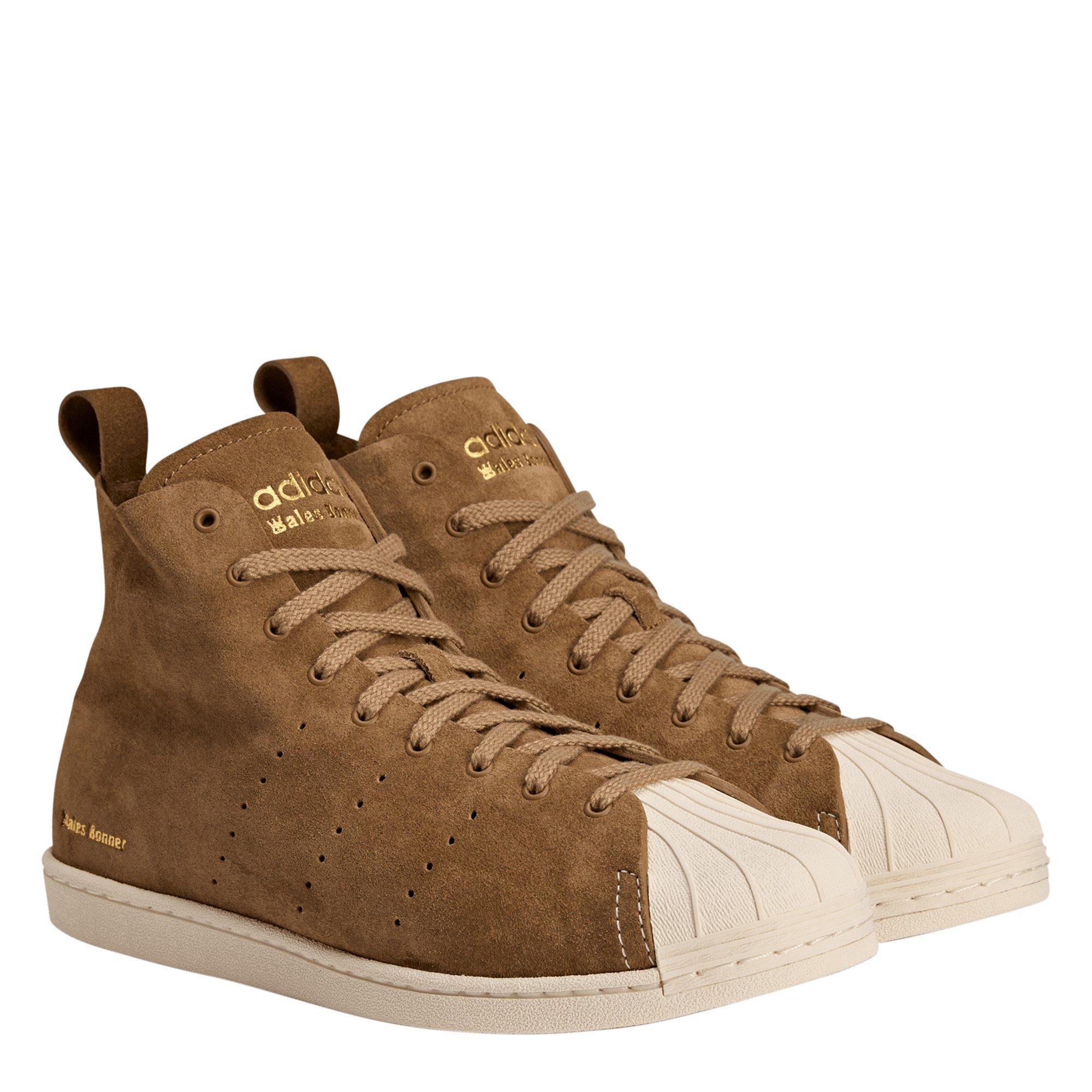 Brown/Chalk - adidas Originals - By Wales Bonner Superstar Shoes - 3