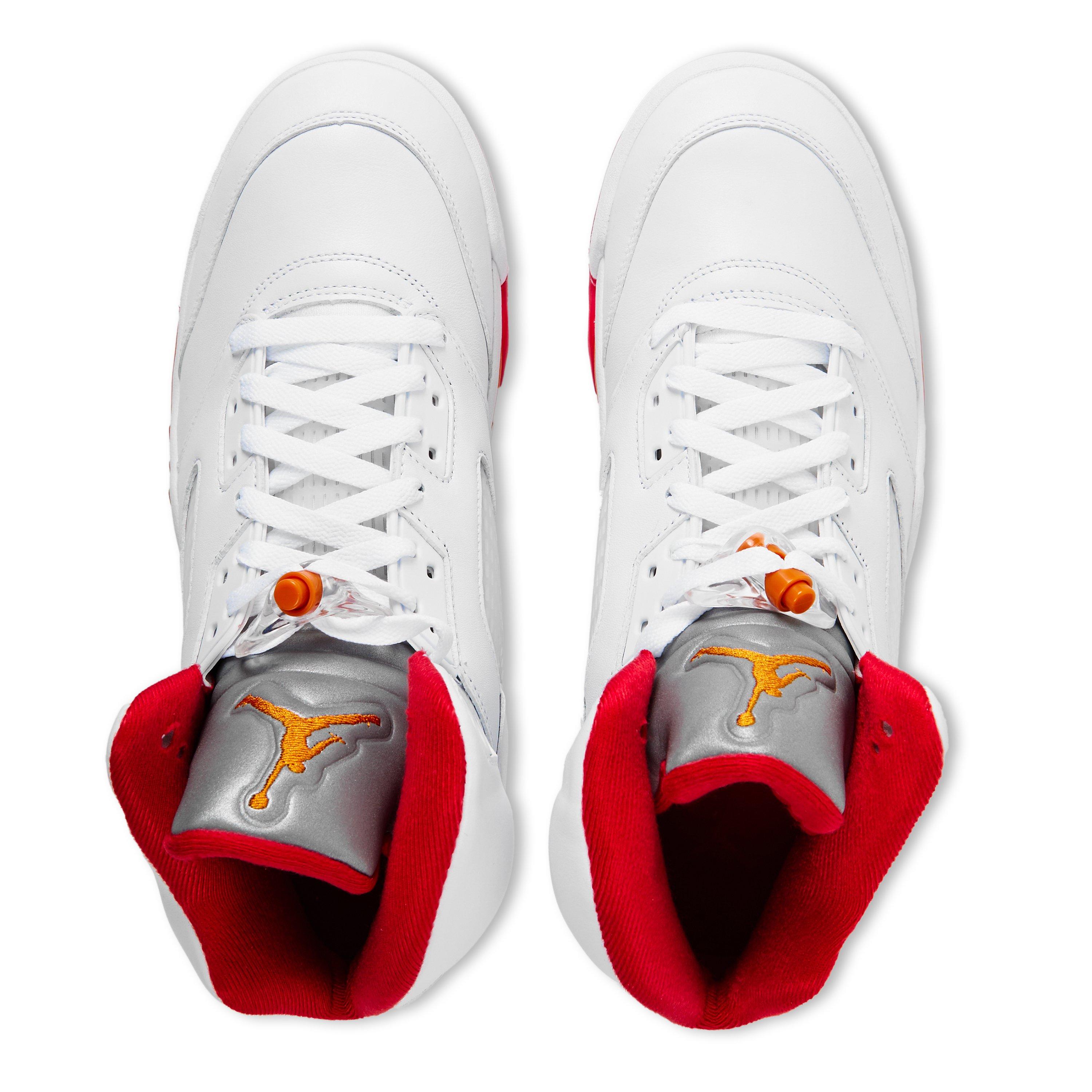 White/Fire Red - Air Jordan - Air Jordan 5 Retro Fire Red - 4