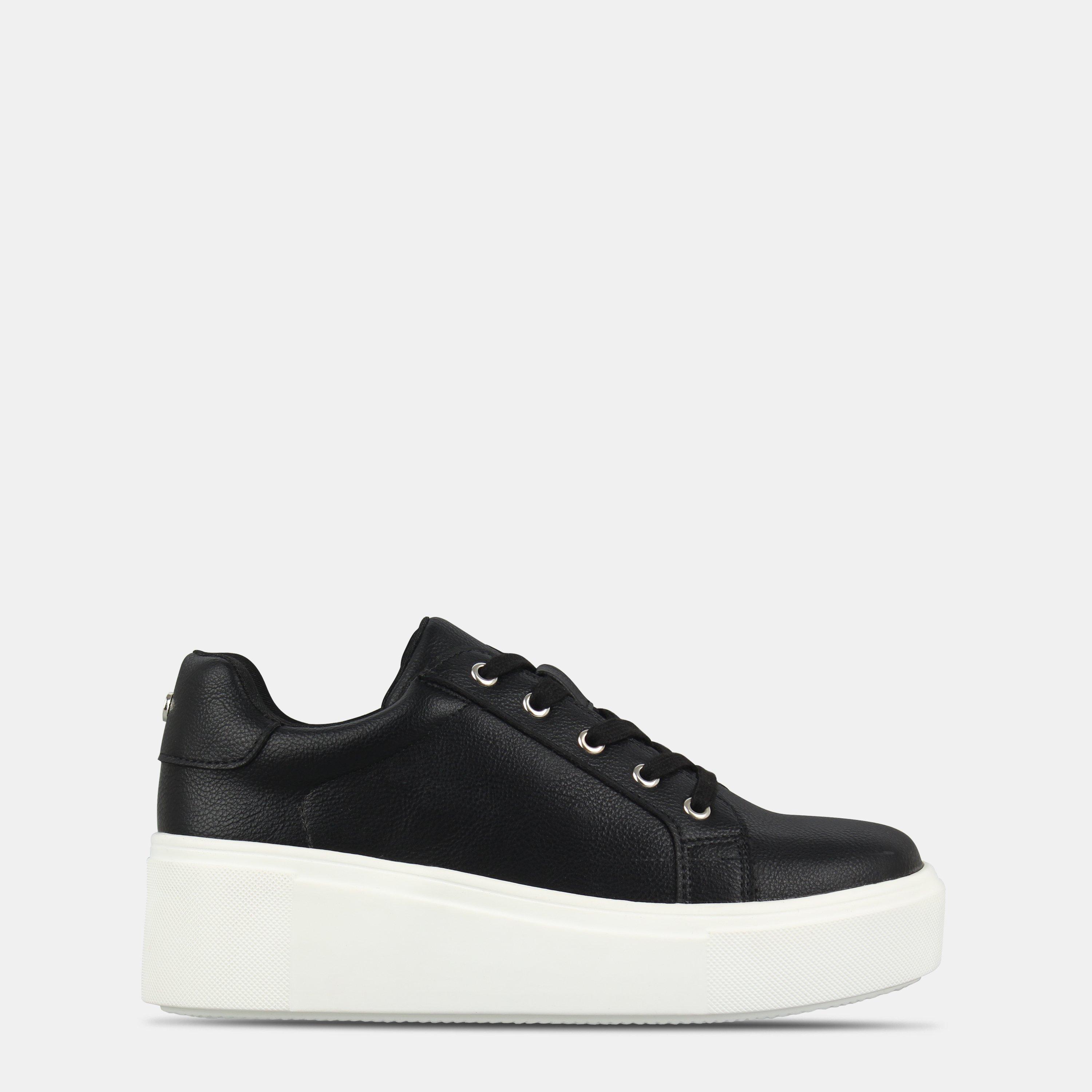 Black/White - Miso - Women's Chunk Wedge Trainers - 1
