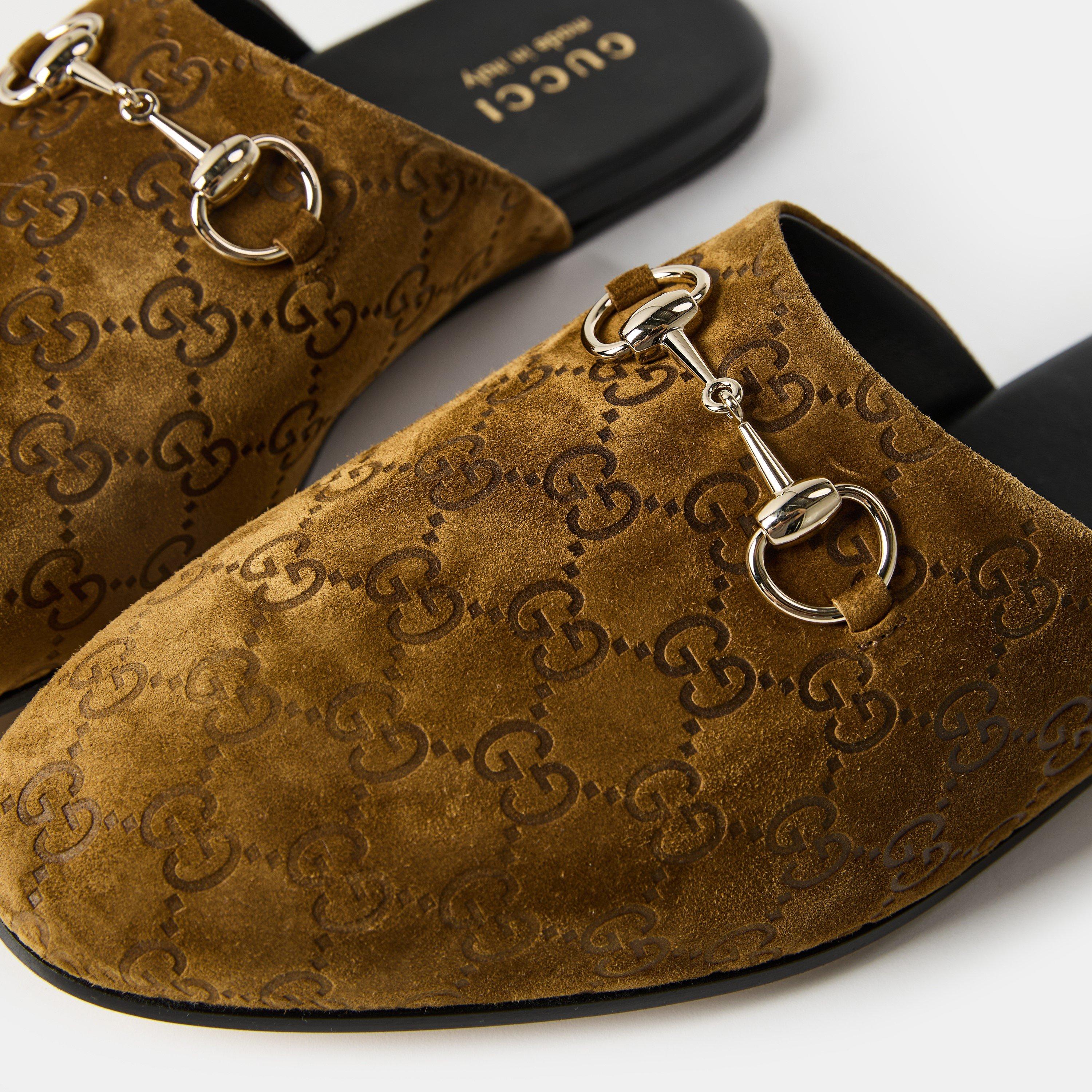 Brown - Gucci - Men's Suede Flat Mule - 4