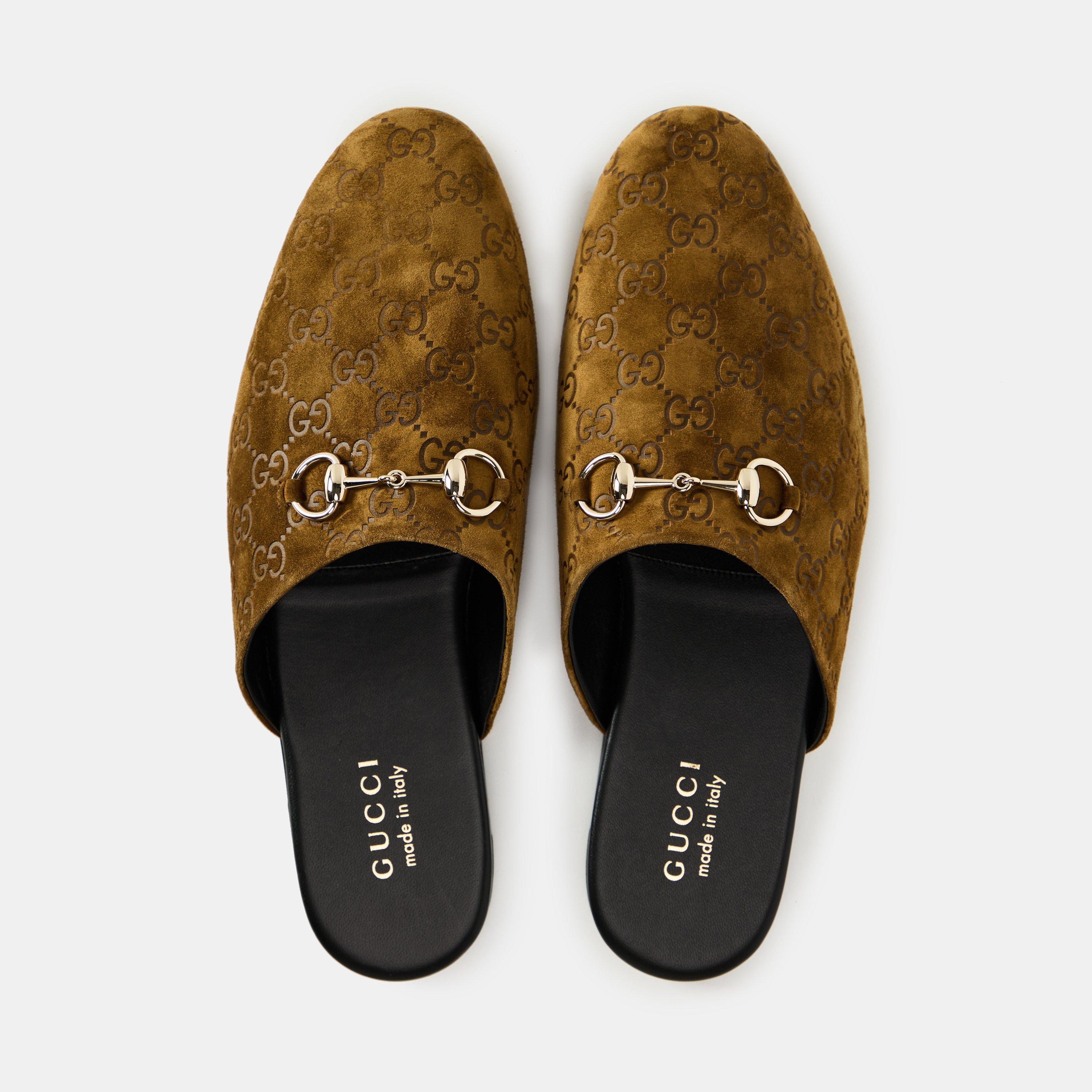 Brown - Gucci - Men's Suede Flat Mule - 5