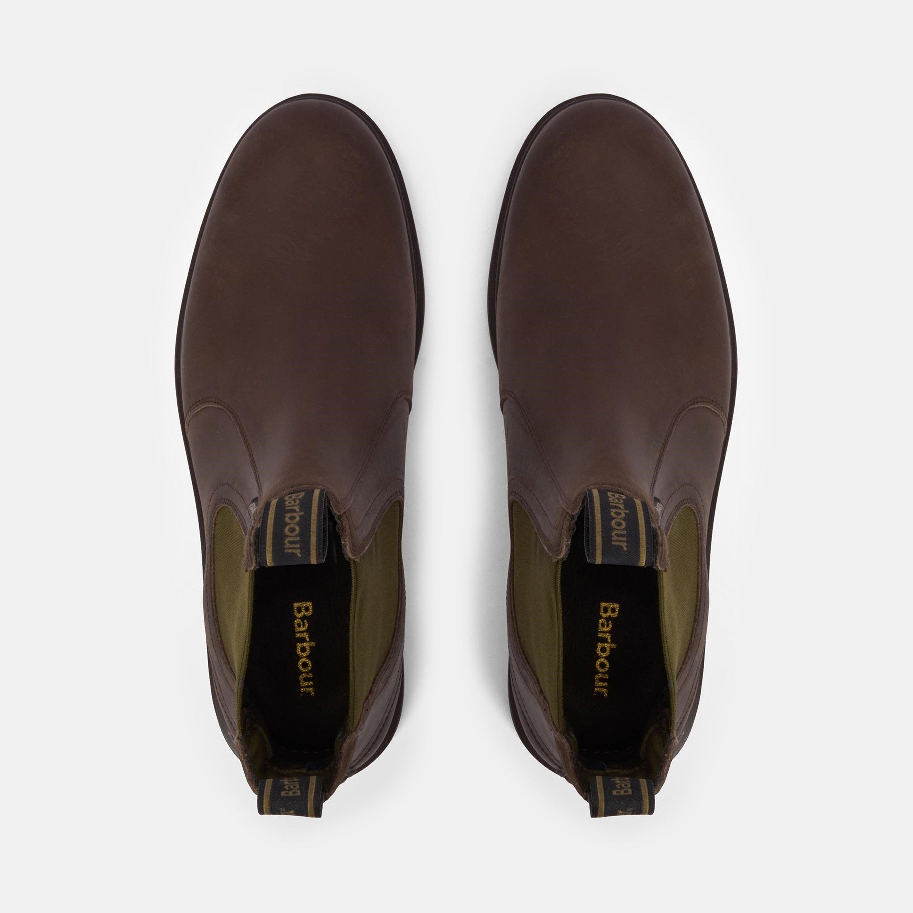 Dark Brown - Barbour - Men's Hale Elasticated Chelsea Boots - 5