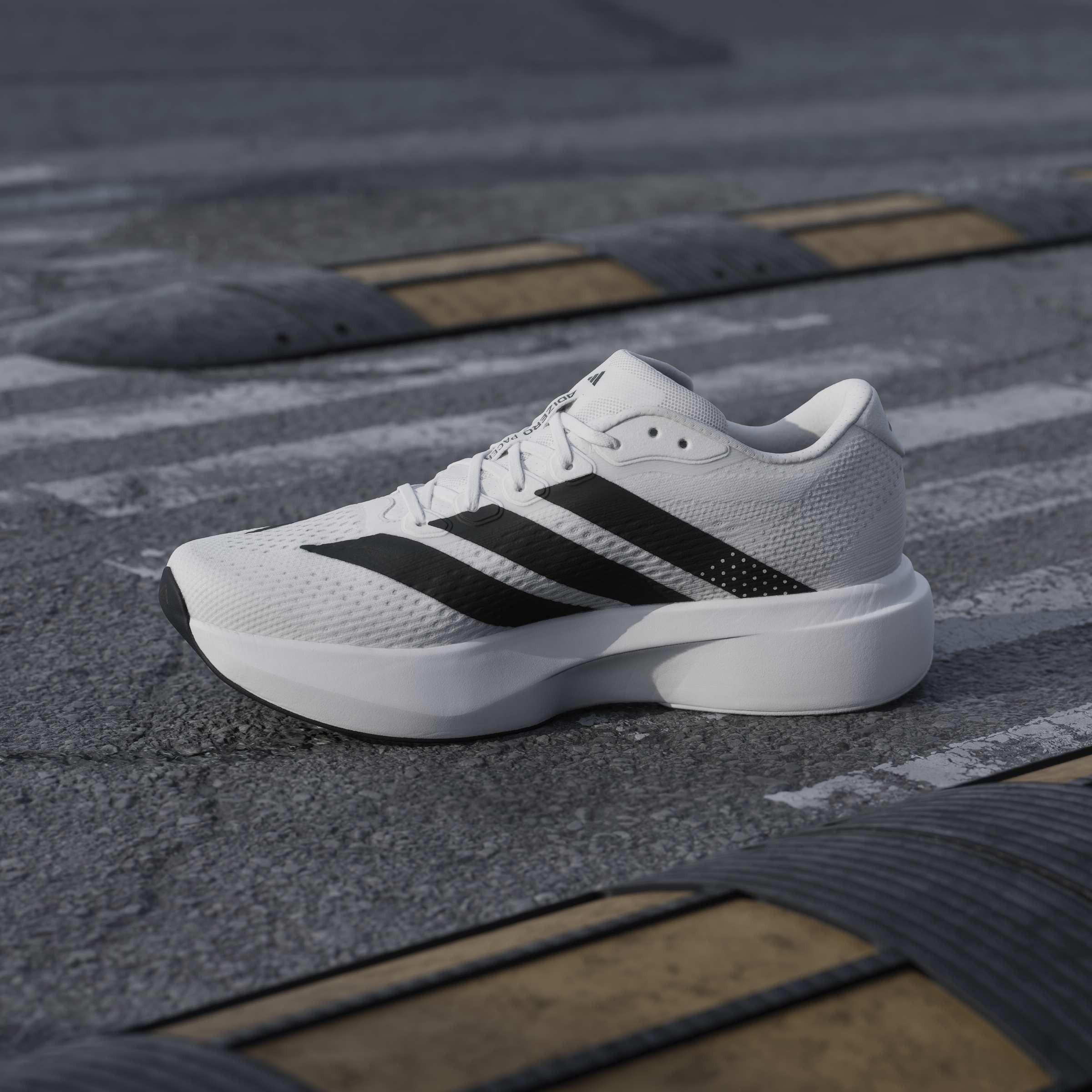 White/Black - adidas - Adizero Pacer Mens Running Shoes - 14
