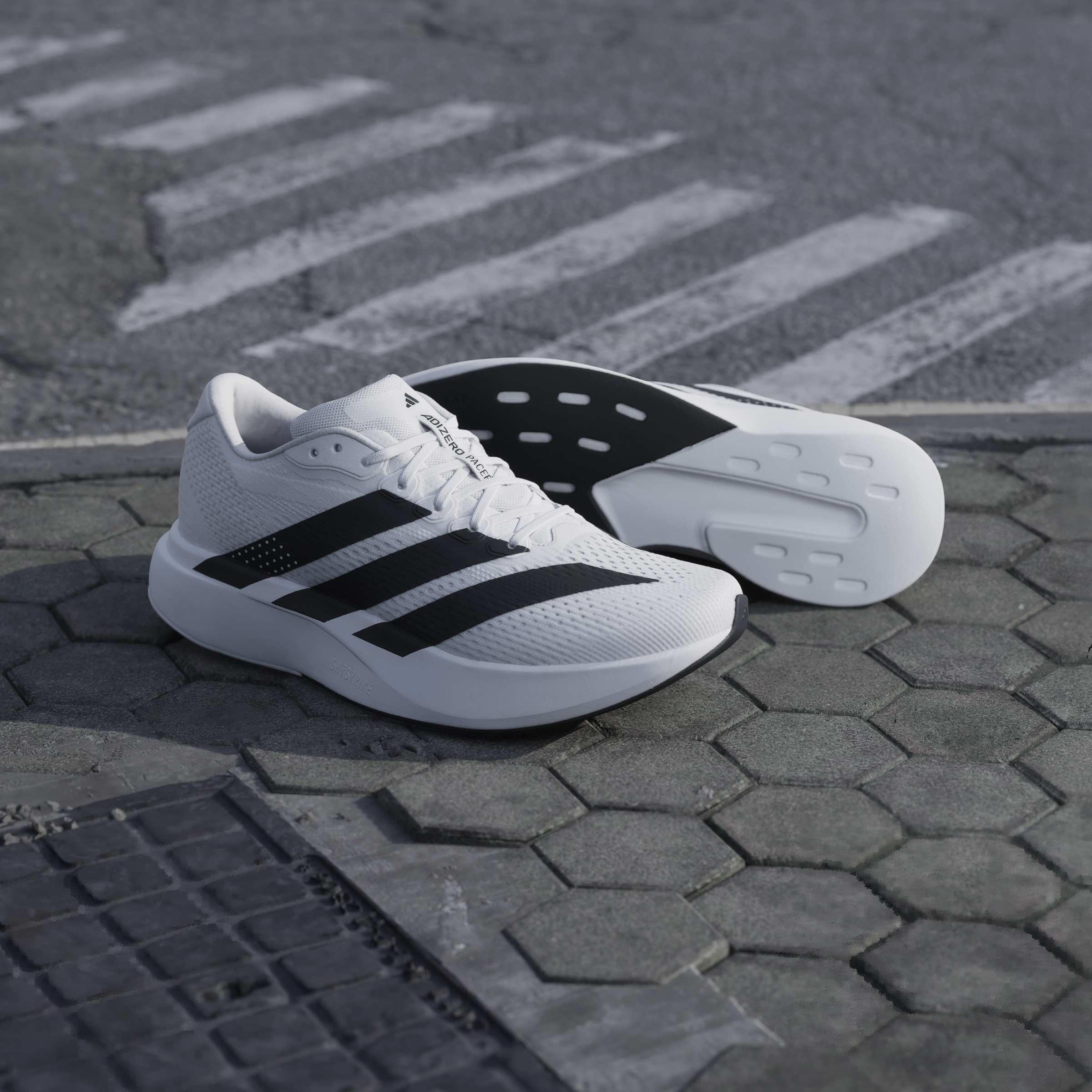 White/Black - adidas - Adizero Pacer Mens Running Shoes - 15