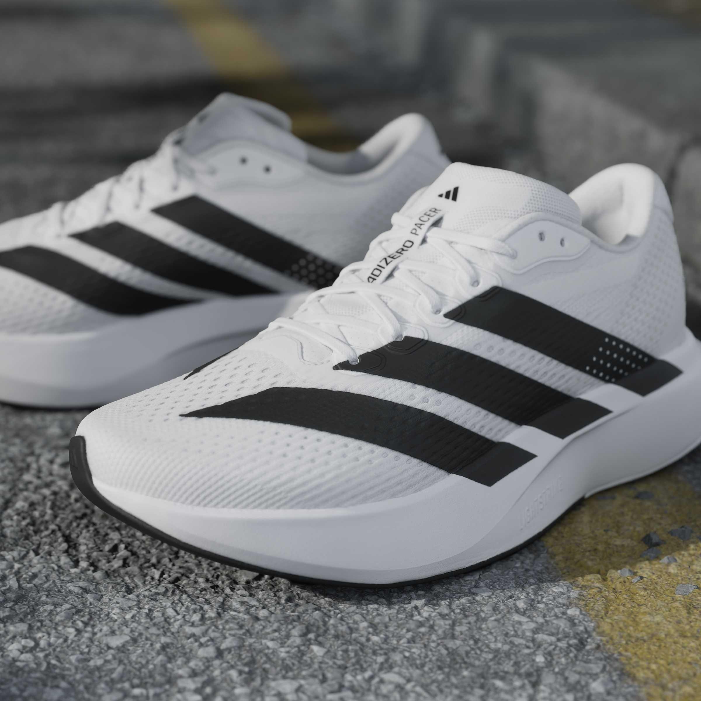 White/Black - adidas - Adizero Pacer Mens Running Shoes - 16