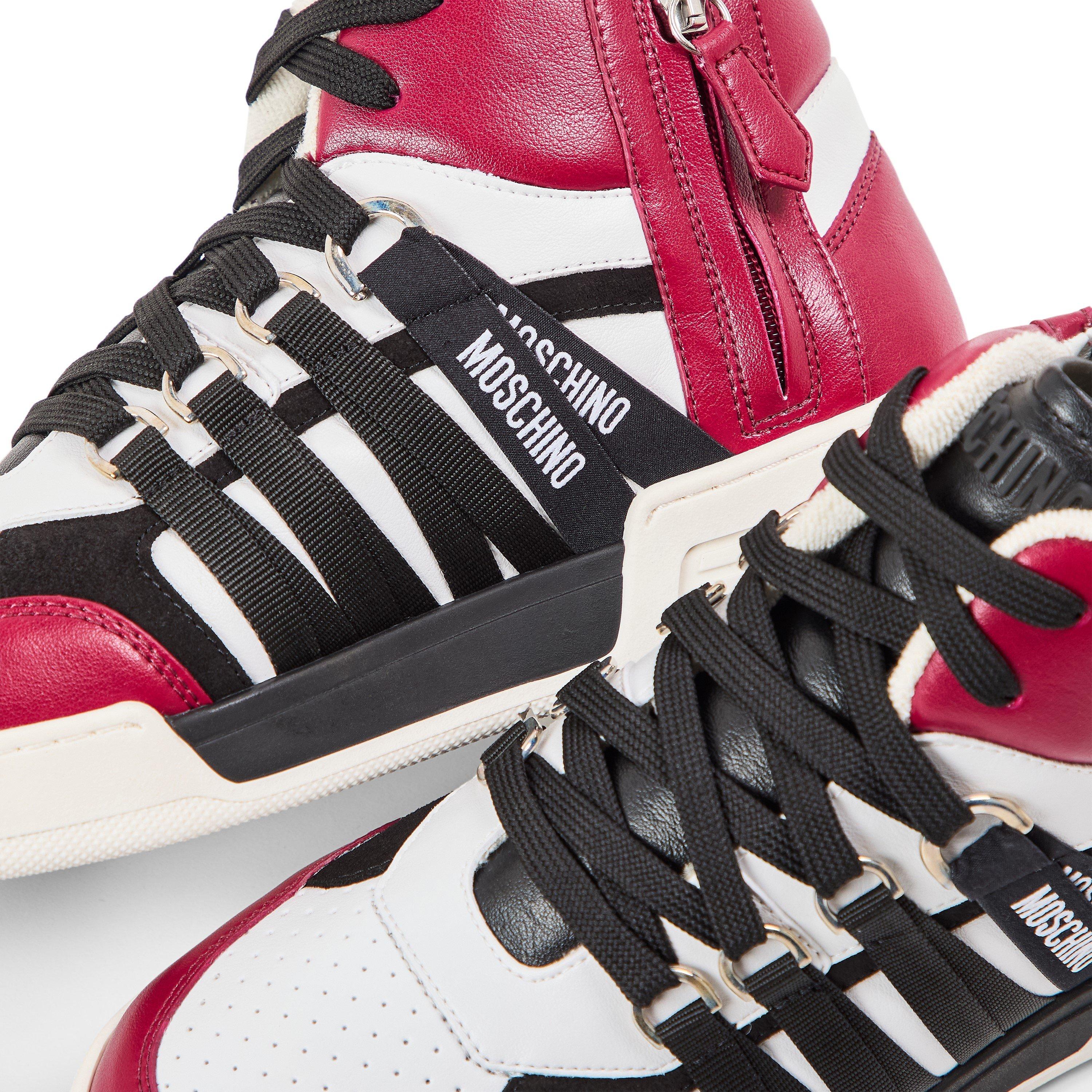 White - Moschino - Men's Court Trainers - 3