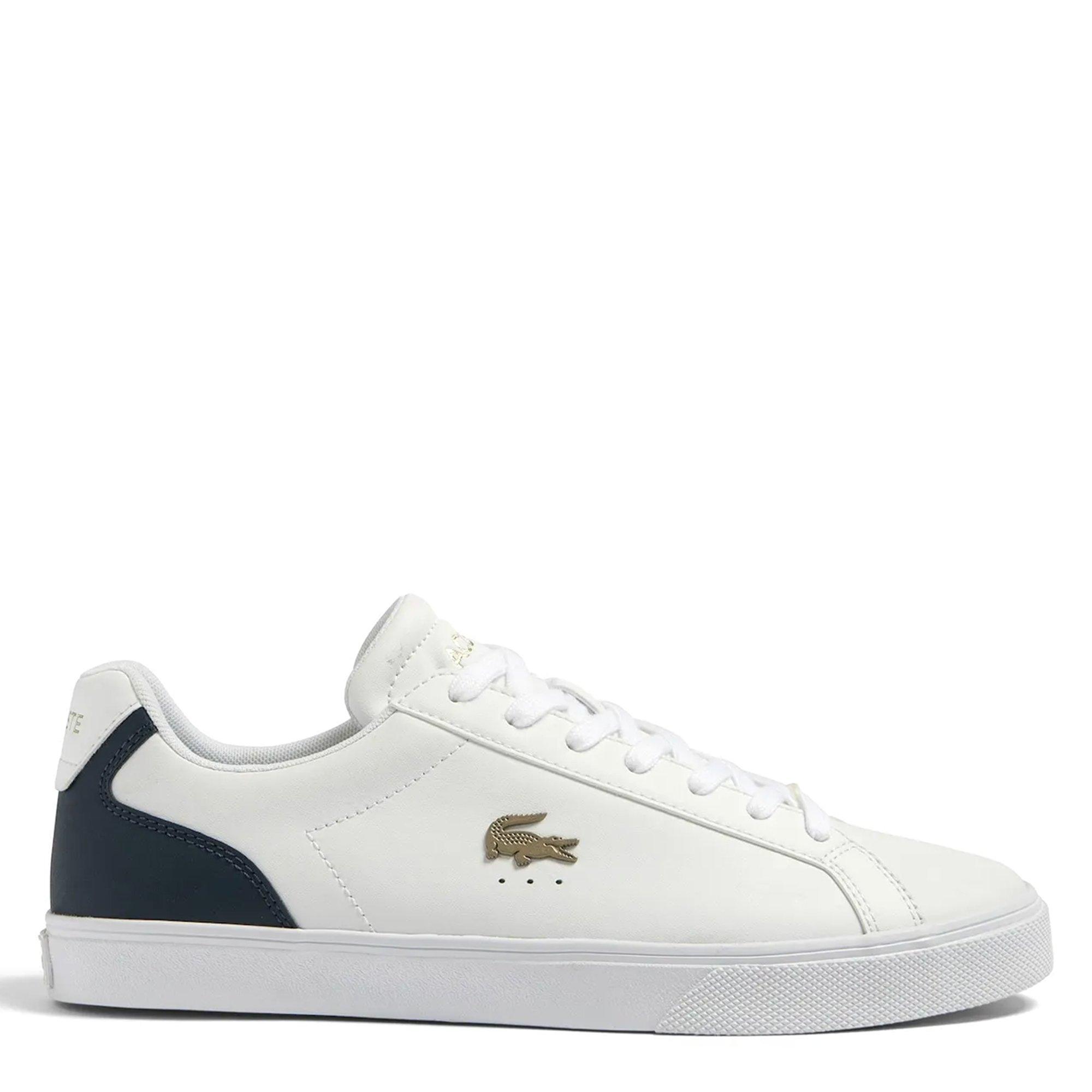 WHT/NVY - Lacoste - Lebron Pro Mens Leather Shoes - 1