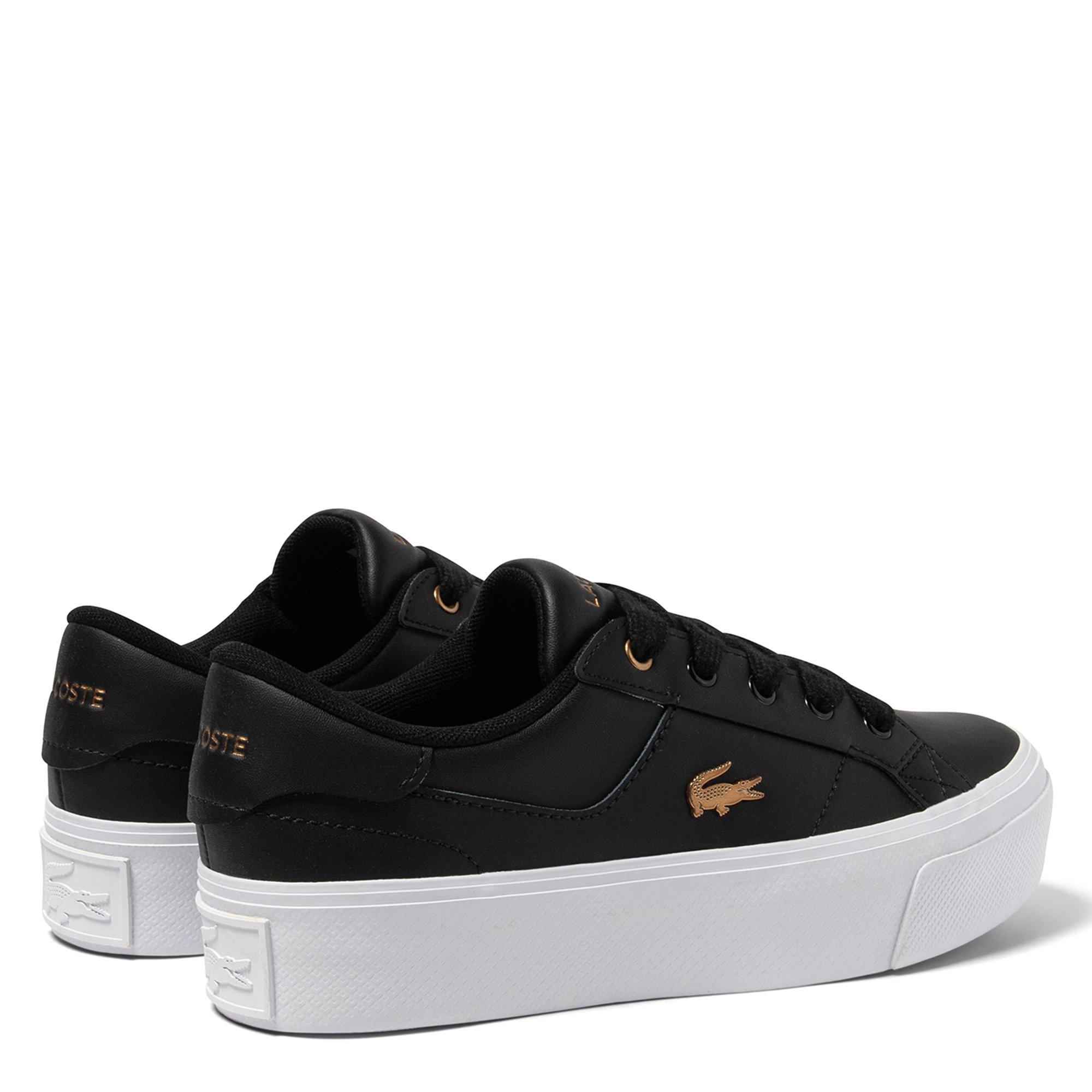 BLK/WHT - Lacoste - Ziane Platform Leather Womens Shoes - 3
