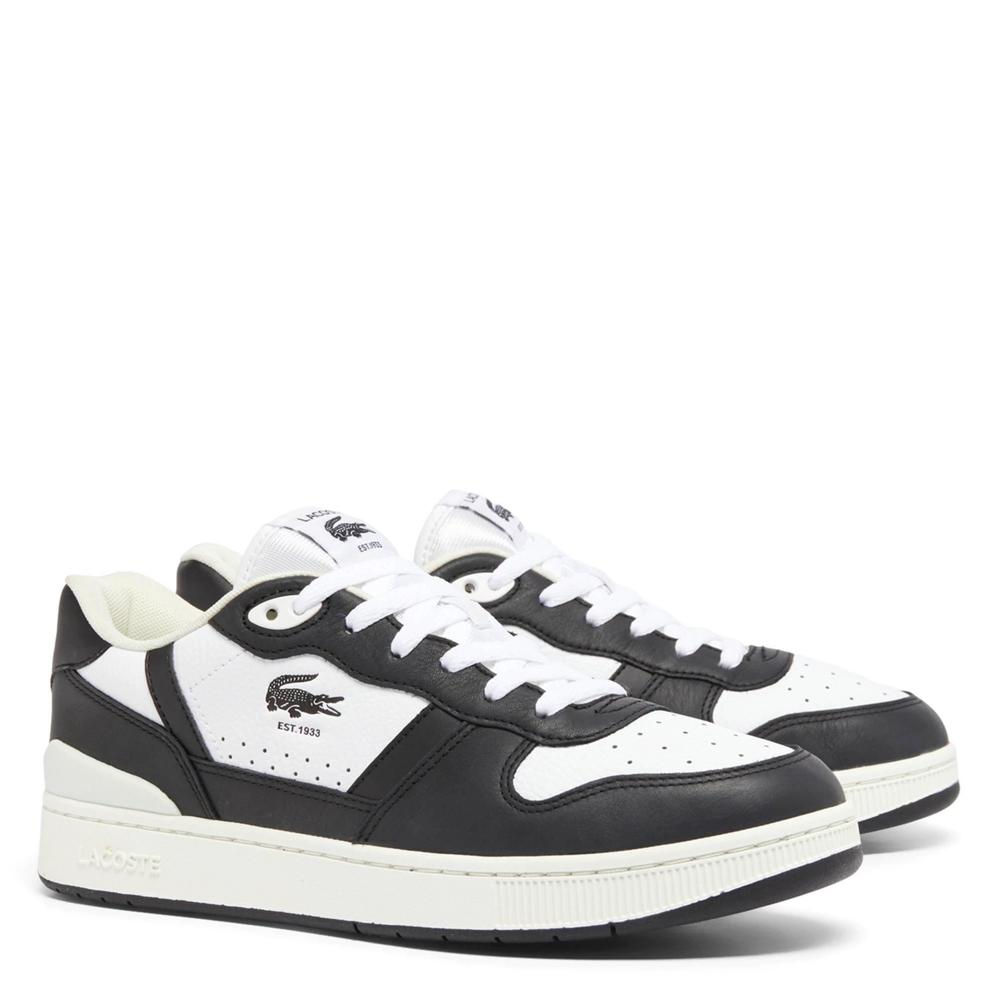 WHT/BLK - Lacoste - T-Clip Set Leather Mens Shoes - 2