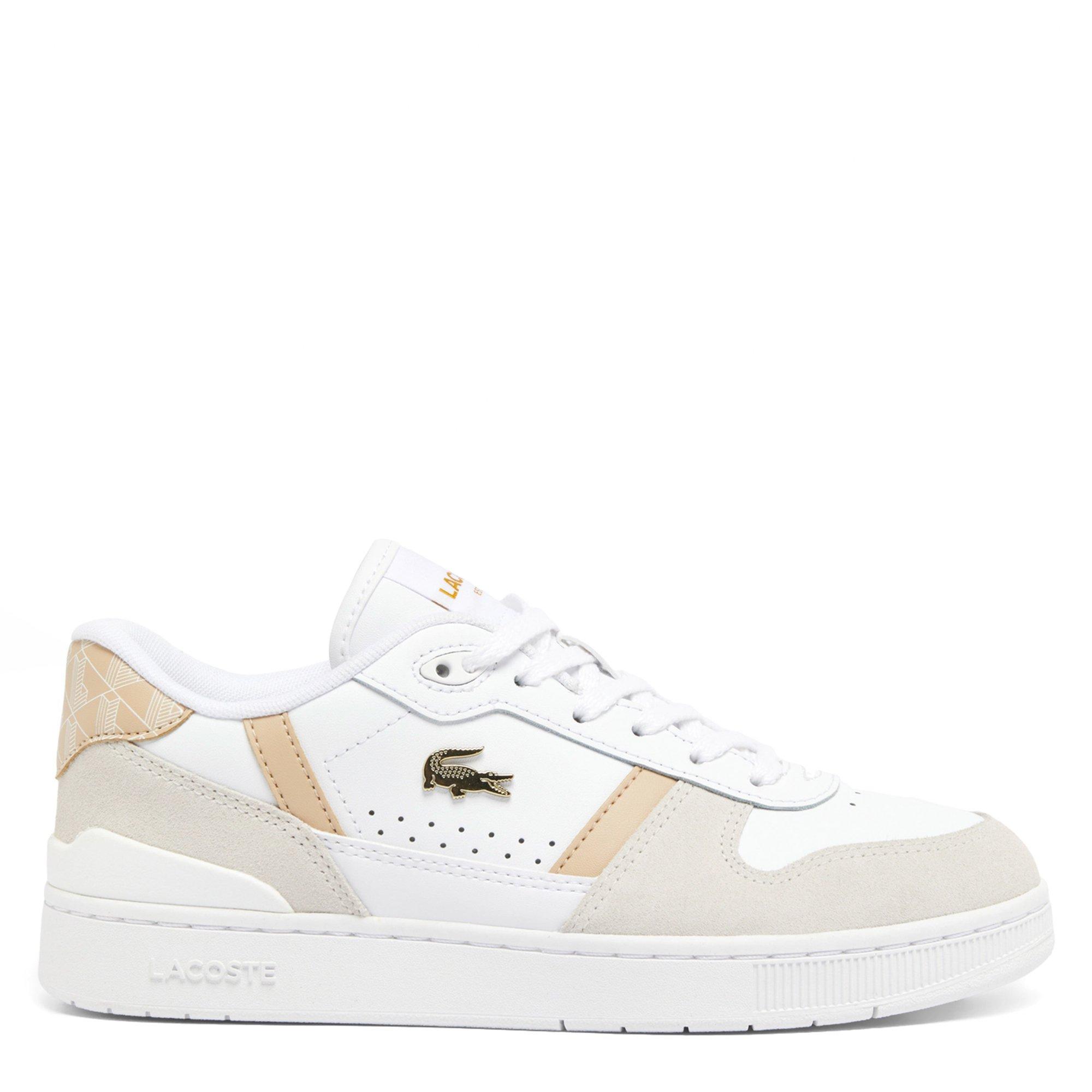 WHT/LT BRW - Lacoste - T-Clip Set Leather Womens Shoes - 1