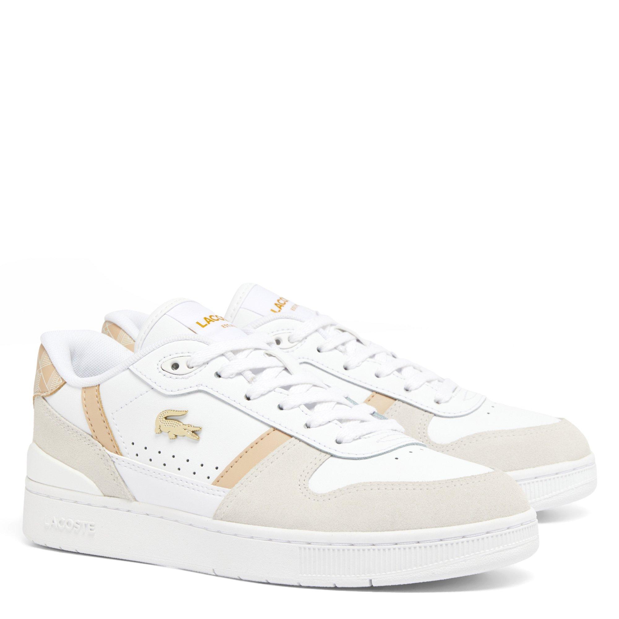 WHT/LT BRW - Lacoste - T-Clip Set Leather Womens Shoes - 2