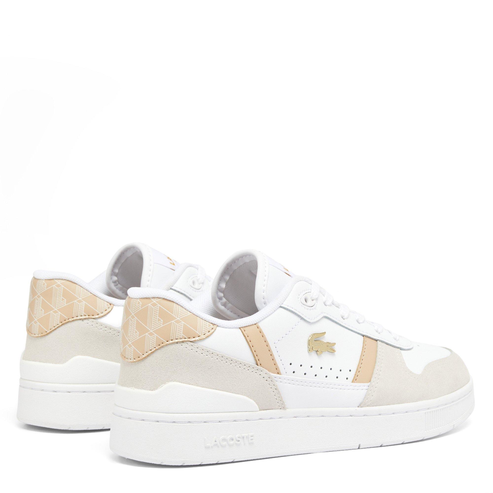 WHT/LT BRW - Lacoste - T-Clip Set Leather Womens Shoes - 3