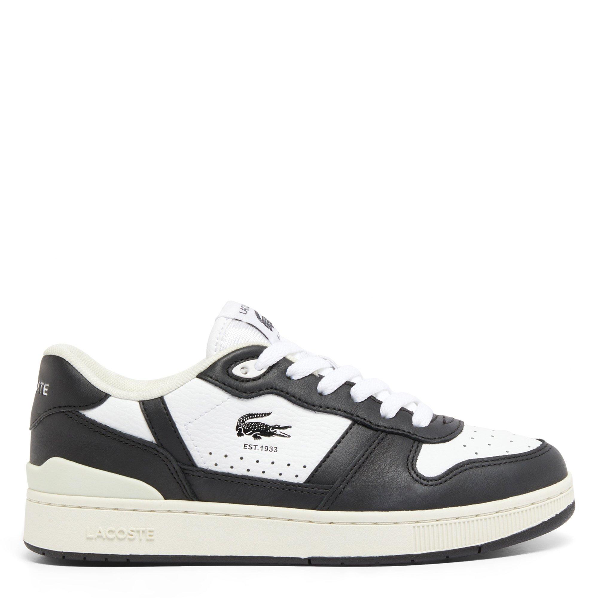 WHT/BLK - Lacoste - T-Clip Set Leather Womens Shoes - 1