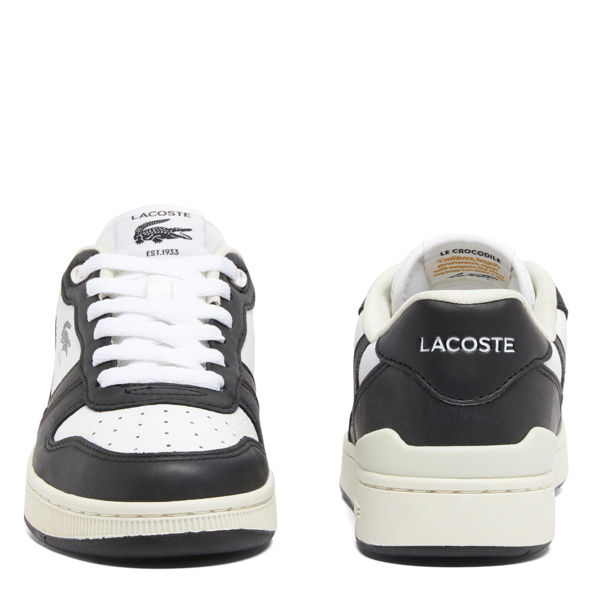 WHT/BLK - Lacoste - T-Clip Set Leather Womens Shoes - 4