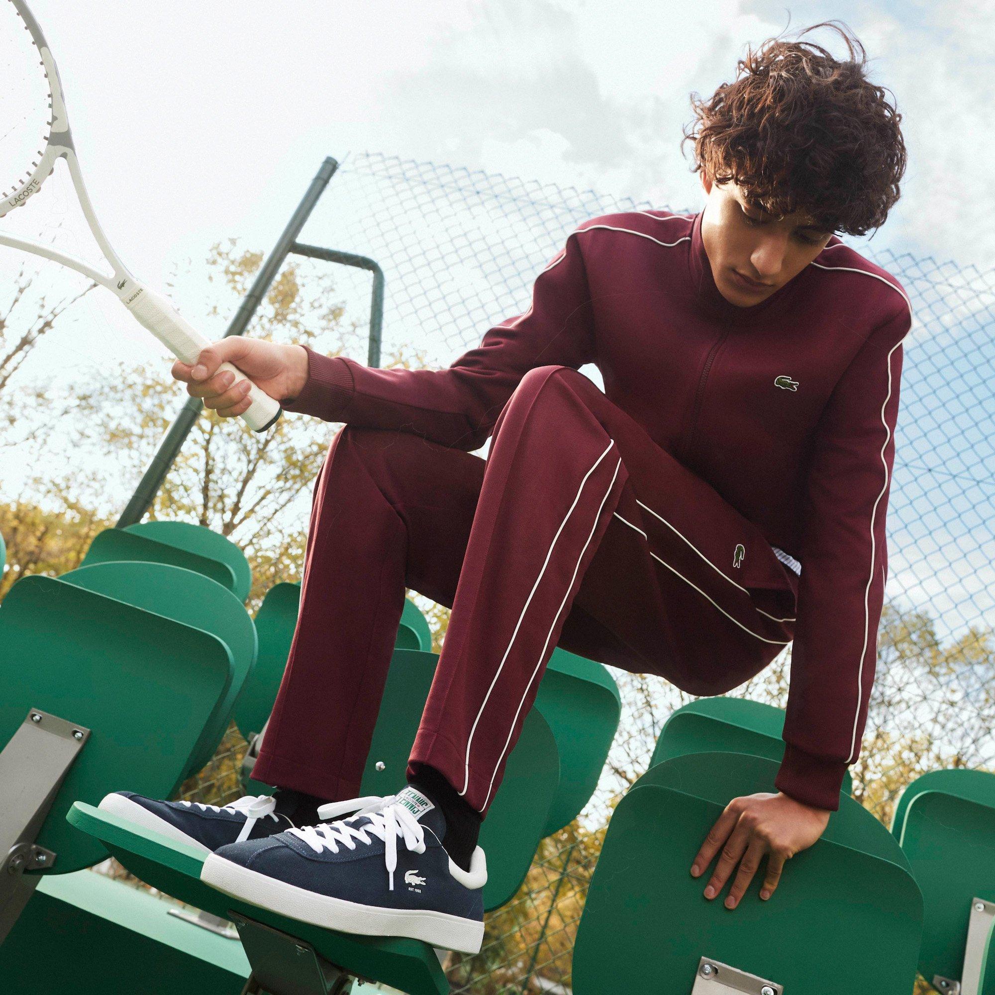 NVY/WHT - Lacoste - Baseshot Mens Leather Shoes - 8