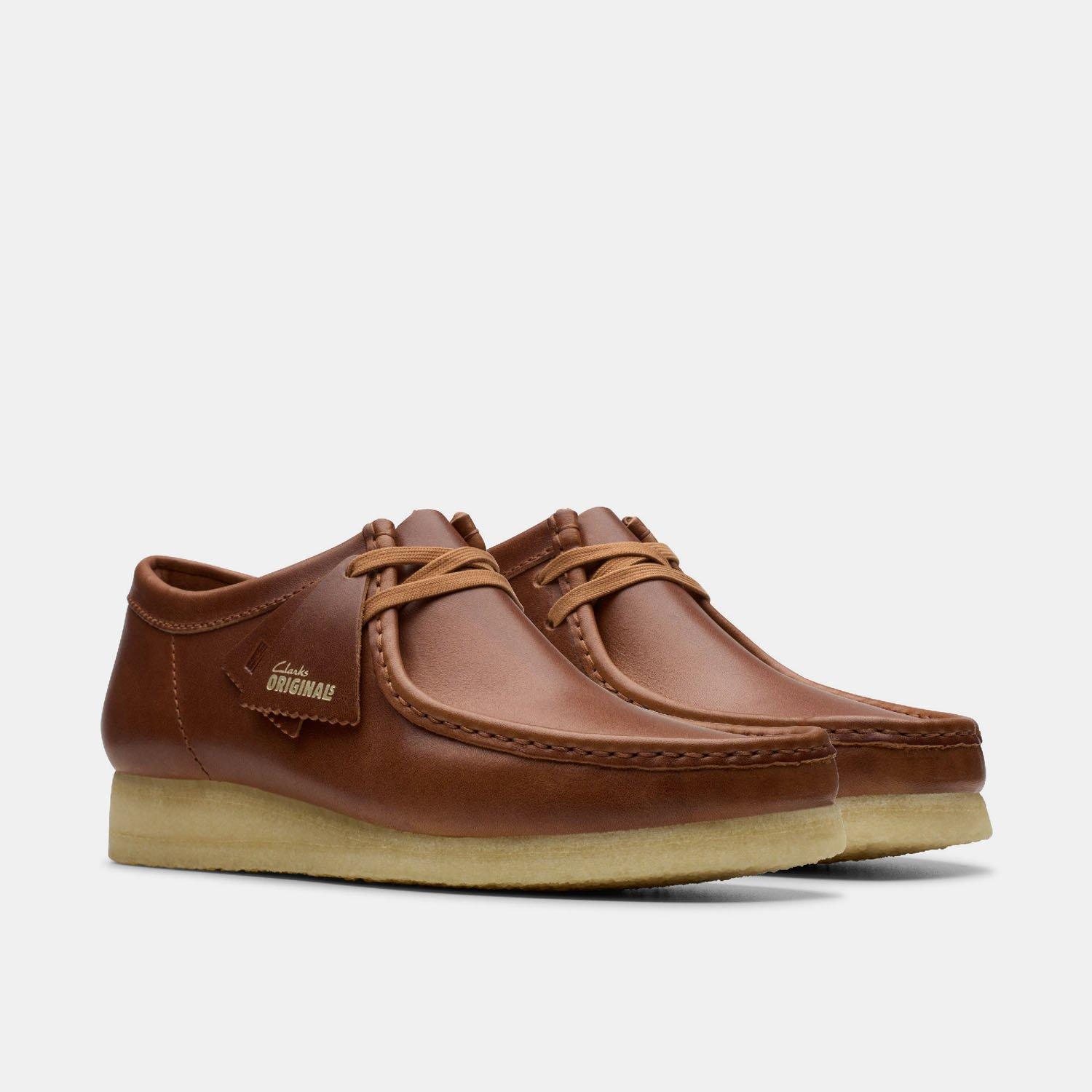 Tan Leather - Clarks - Men's Wallabee Boat Shoes - 4