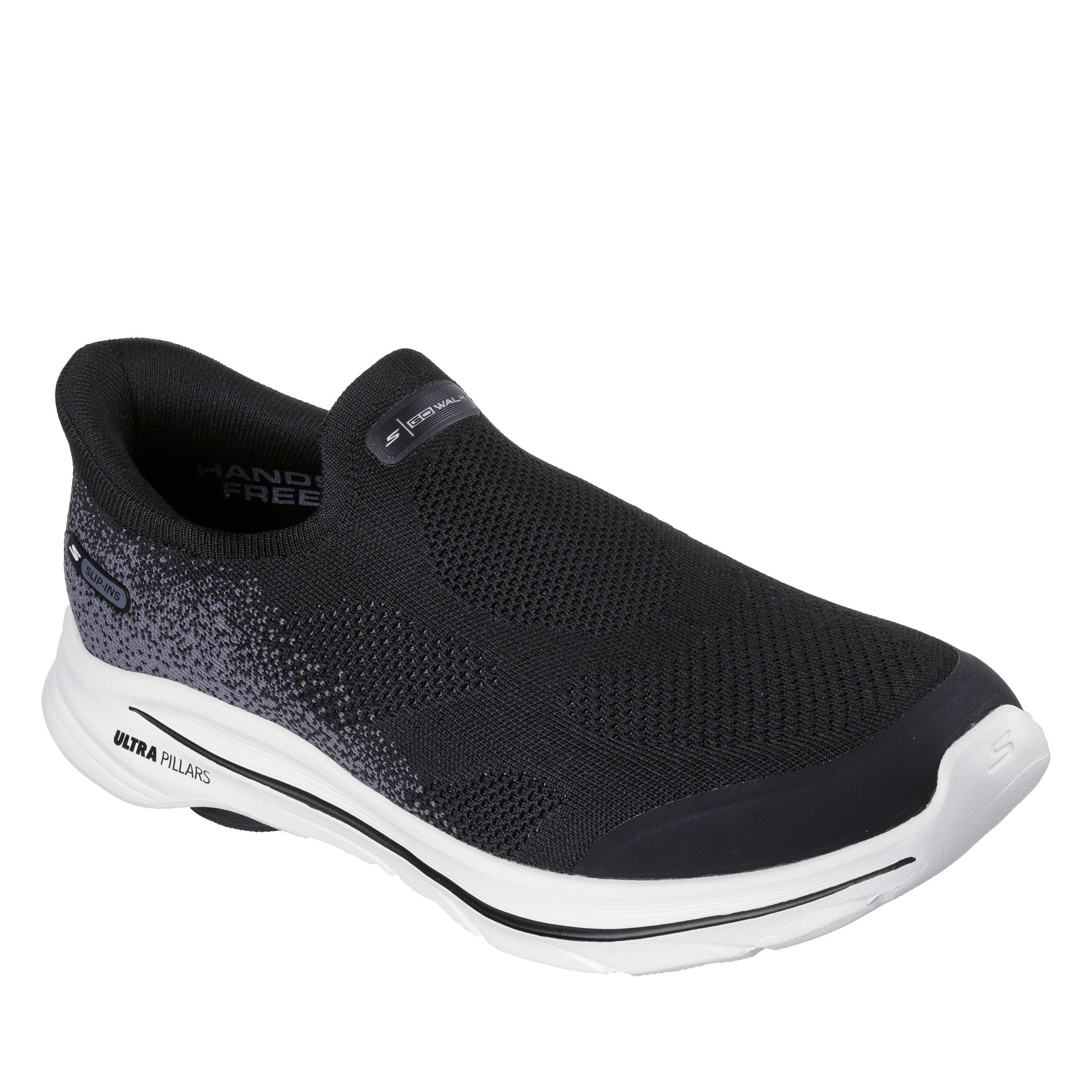 BLK/WHT - Skechers - Men's GO WALK 8 Slip on Trainers - 3