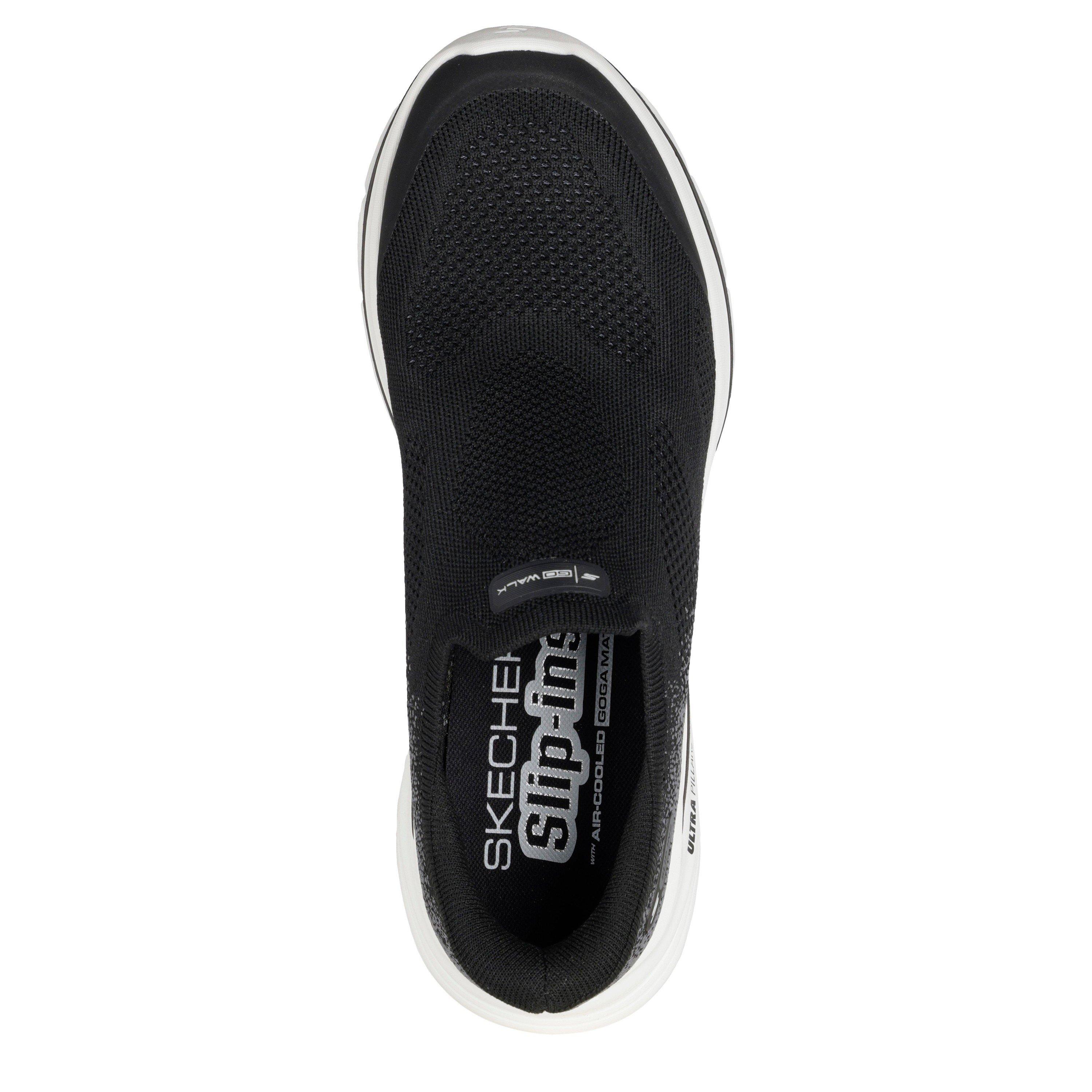BLK/WHT - Skechers - Men's GO WALK 8 Slip on Trainers - 4