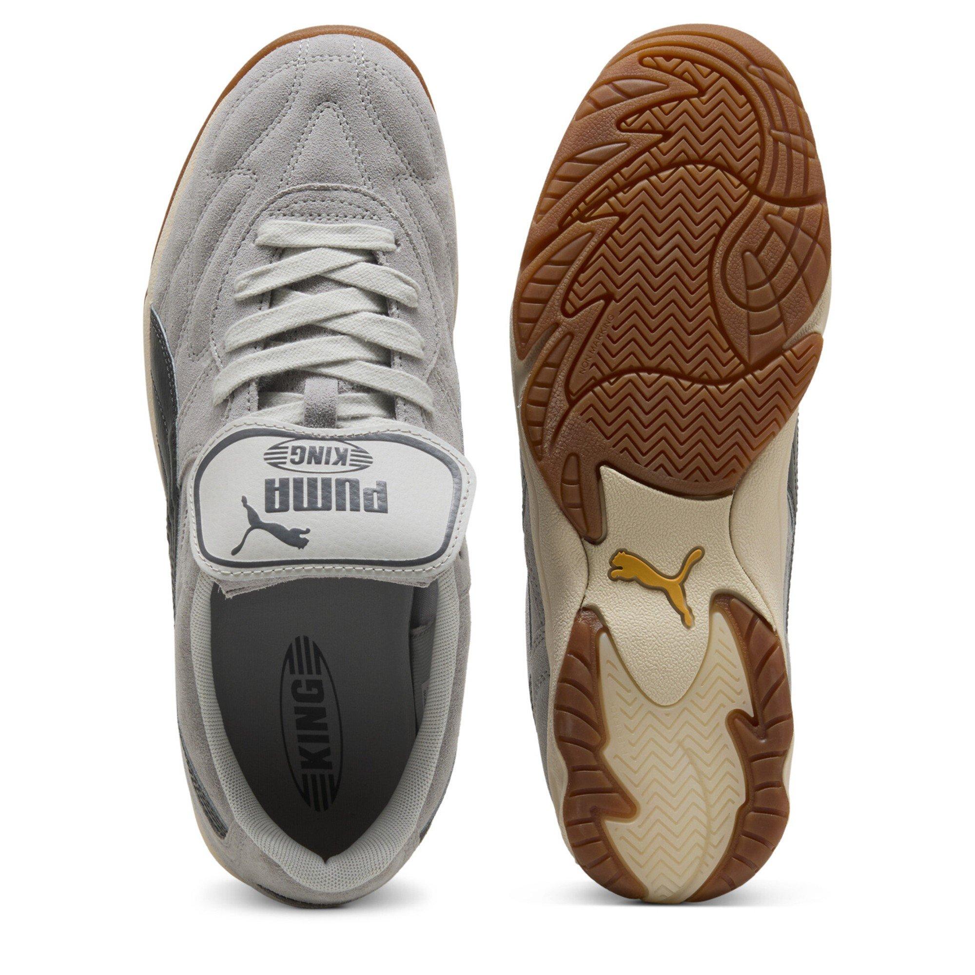 Gray Echo-Alp - Puma - Men's King Indoor Suede Low-Top Trainers - 3