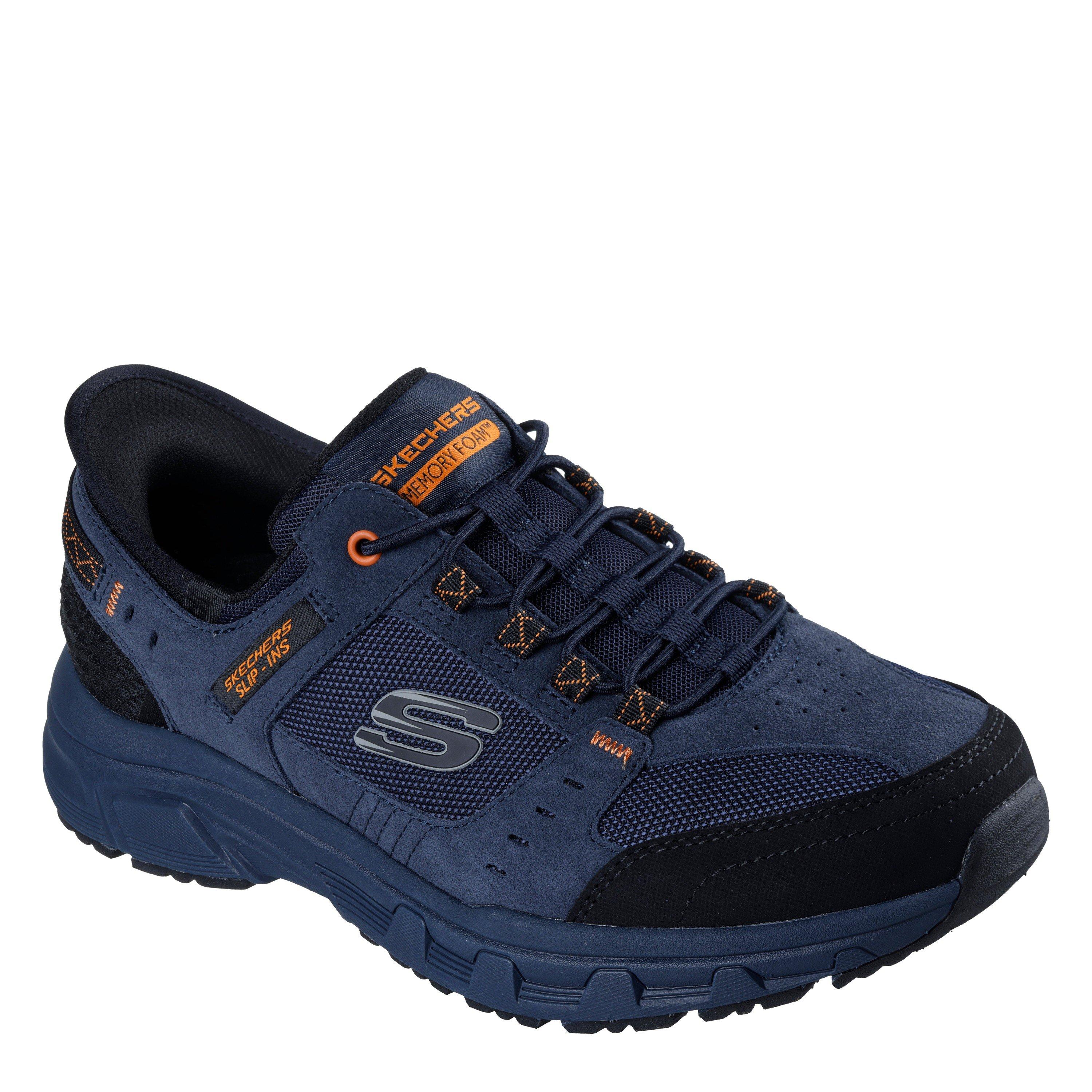 Marineblauw/Oranje - Skechers - Oak Canyon Slip On Runners Mens - 3