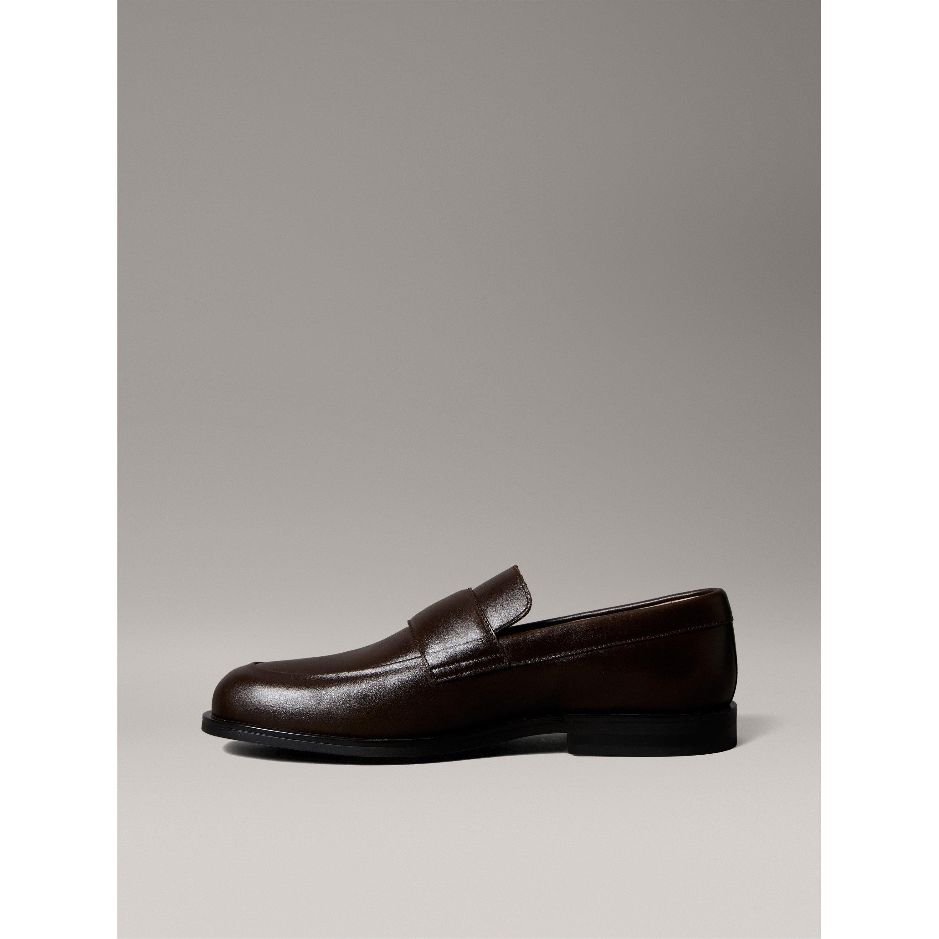 Cocoa Brown - Calvin Klein - Men's Leather Slip-On Cushioned Loafers - 5