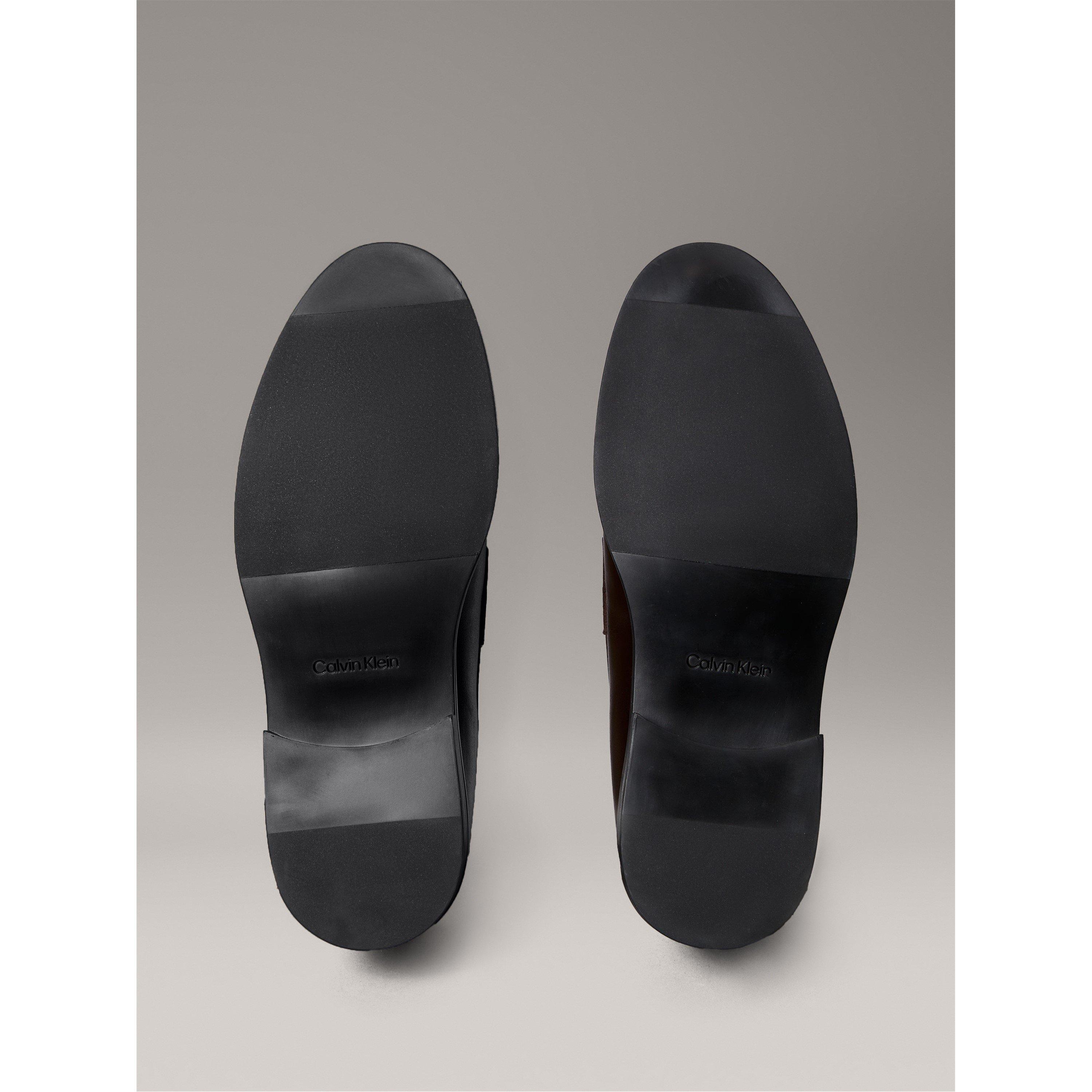 Cocoa Brown - Calvin Klein - Men's Leather Slip-On Cushioned Loafers - 6