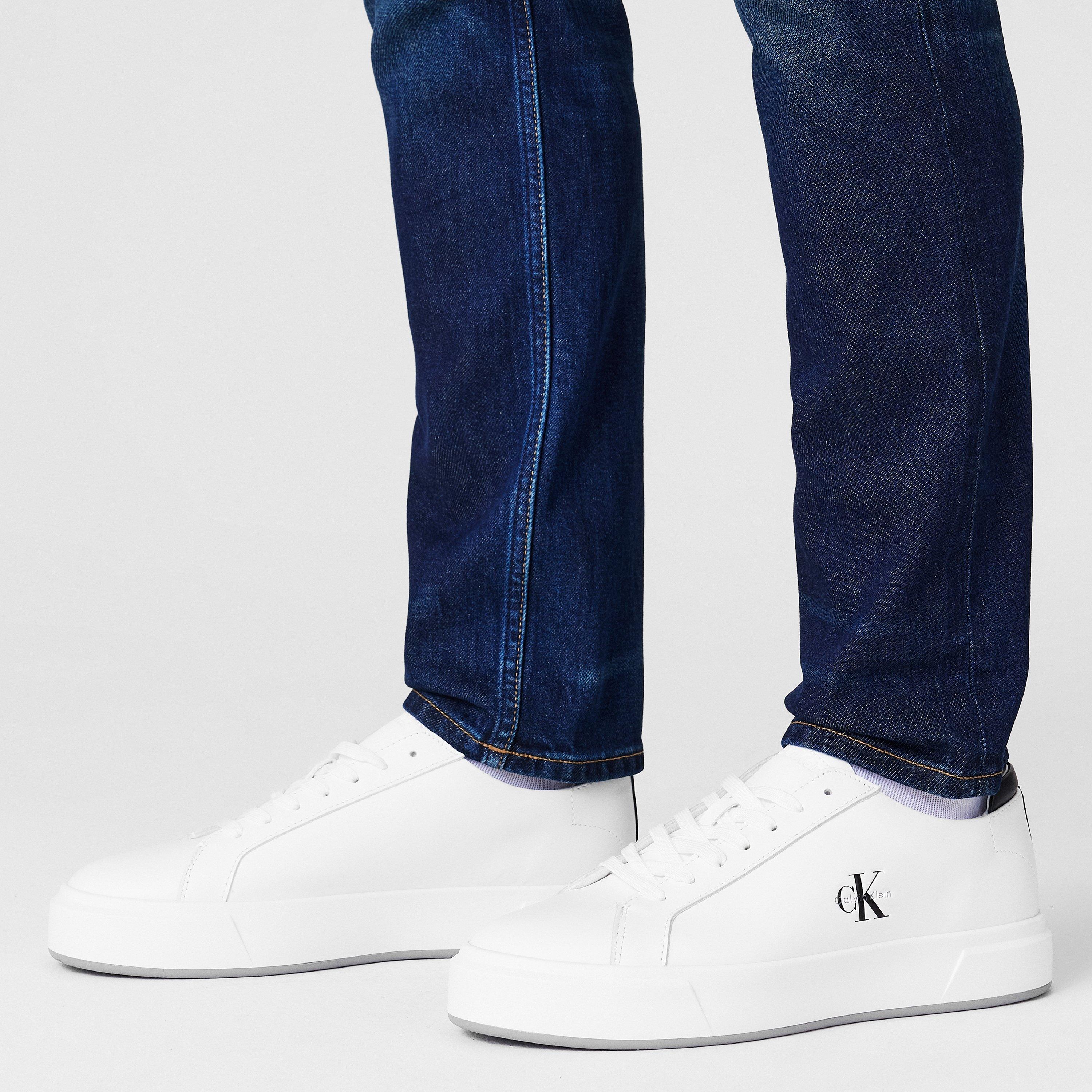 White/Black - Calvin Klein - Men's Basket Cupsole Court Trainers - 3